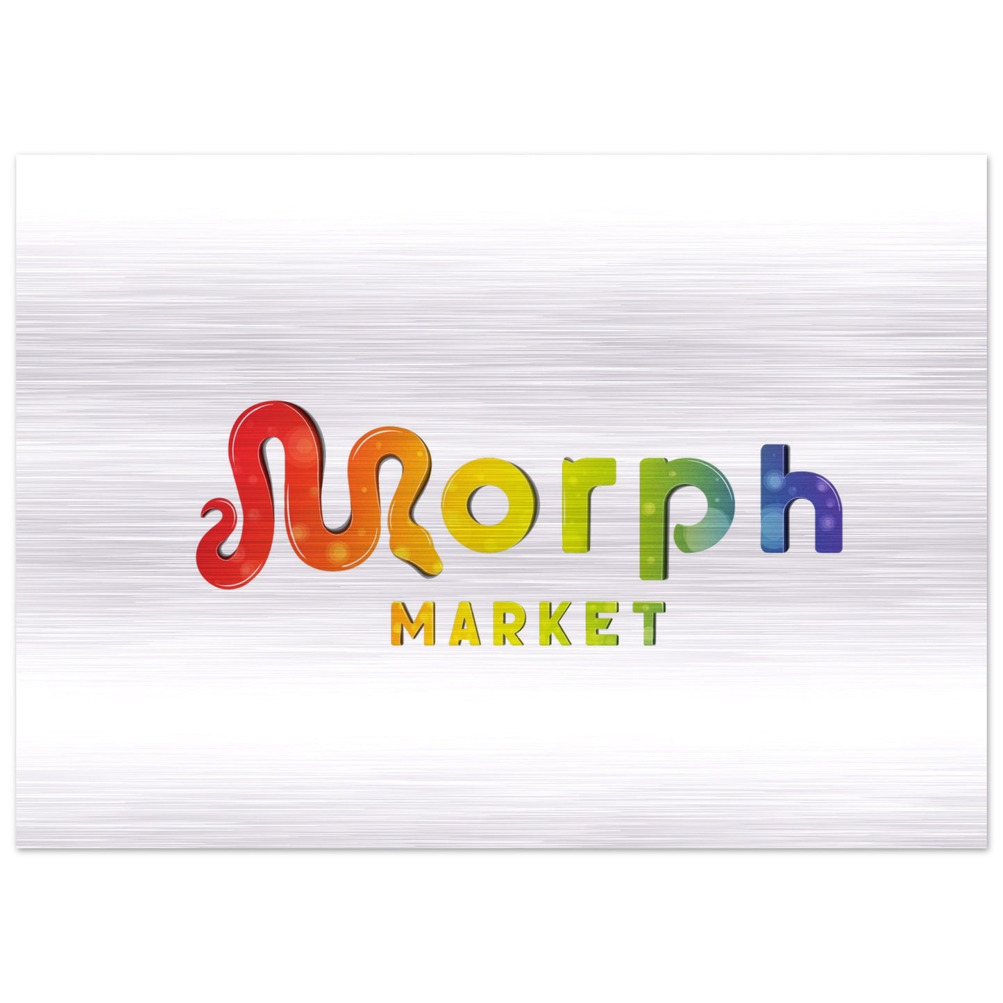 Morph Market (Rainbow Circles) - Brushed Aluminum Print