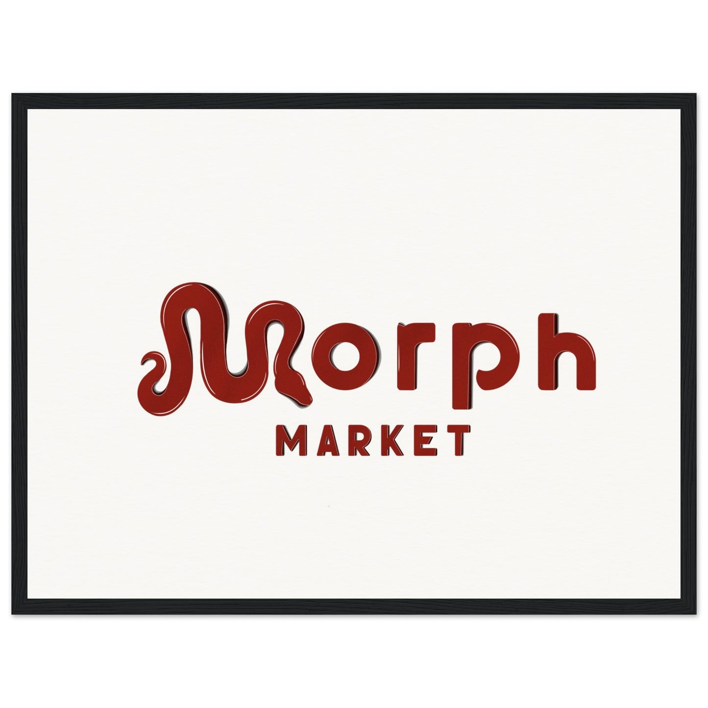 Morph Market (Red) - Museum-Quality Matte Paper Wooden Framed Poster