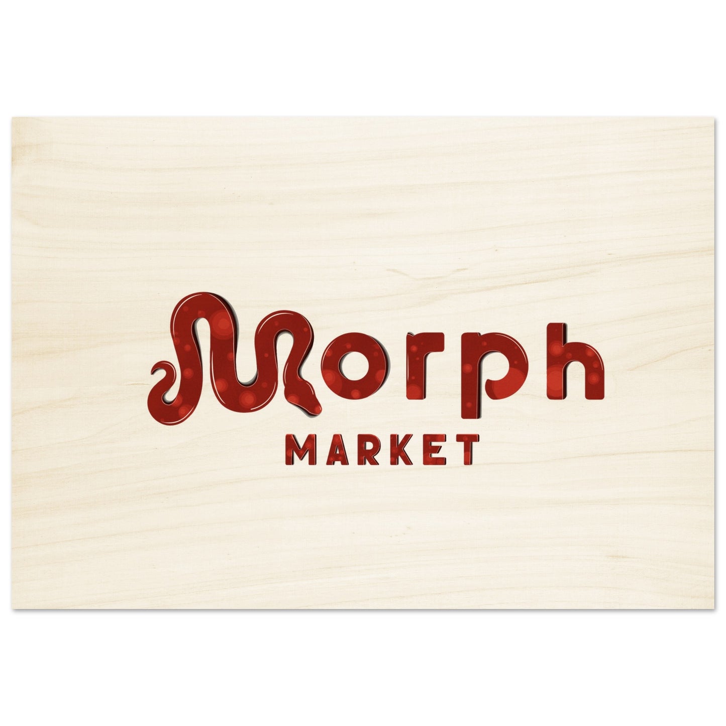 Morph Market (Red Circles) - Wood Prints