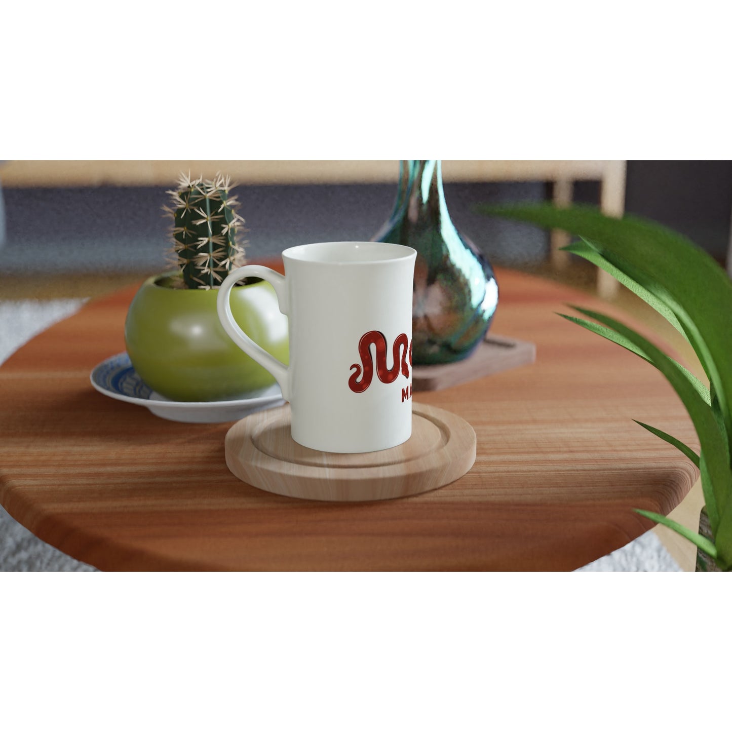 Morph Market (Red Circles) - White 10oz Porcelain Slim Mug