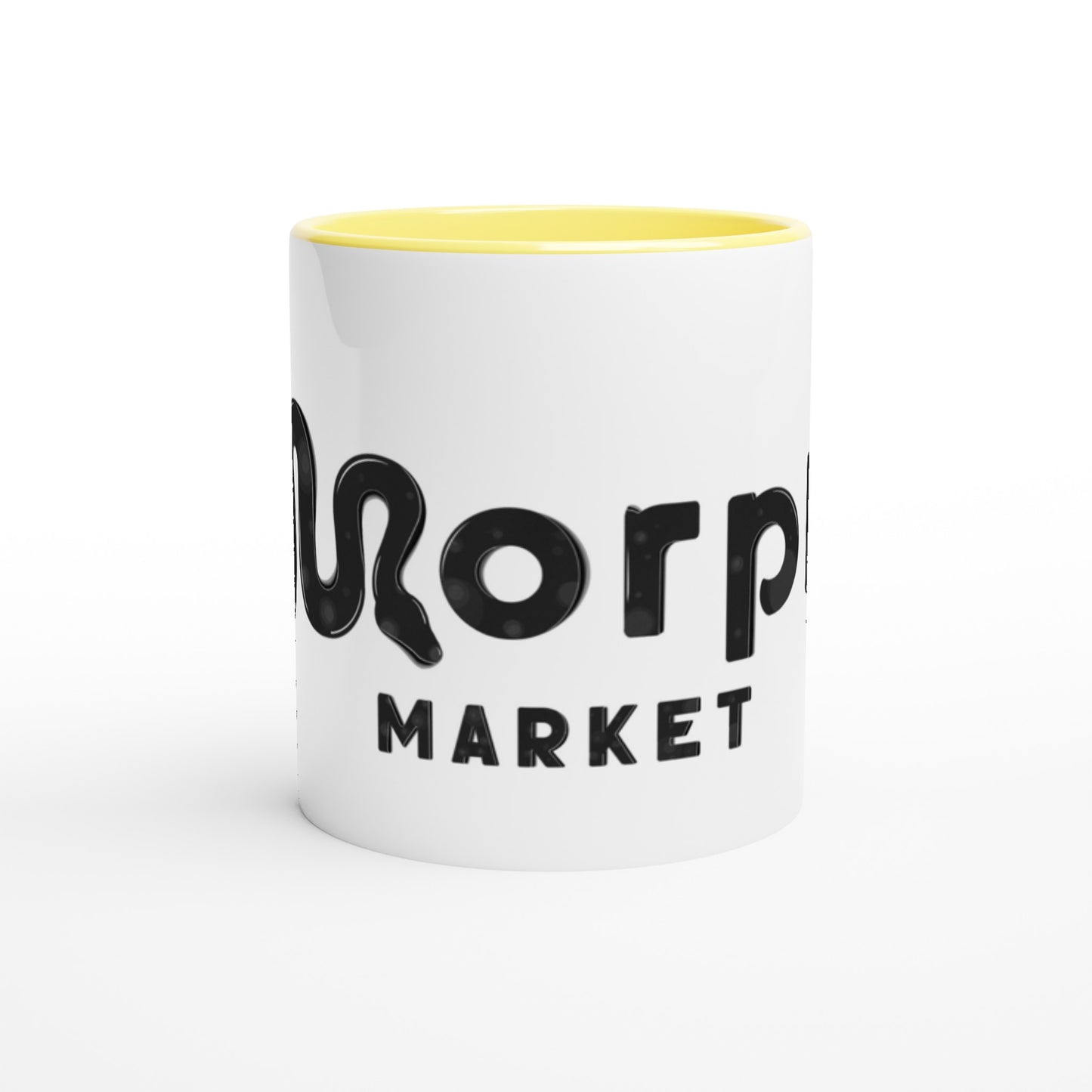 Morph Market (Dark Circles) - White 11oz Ceramic Mug with Color Inside