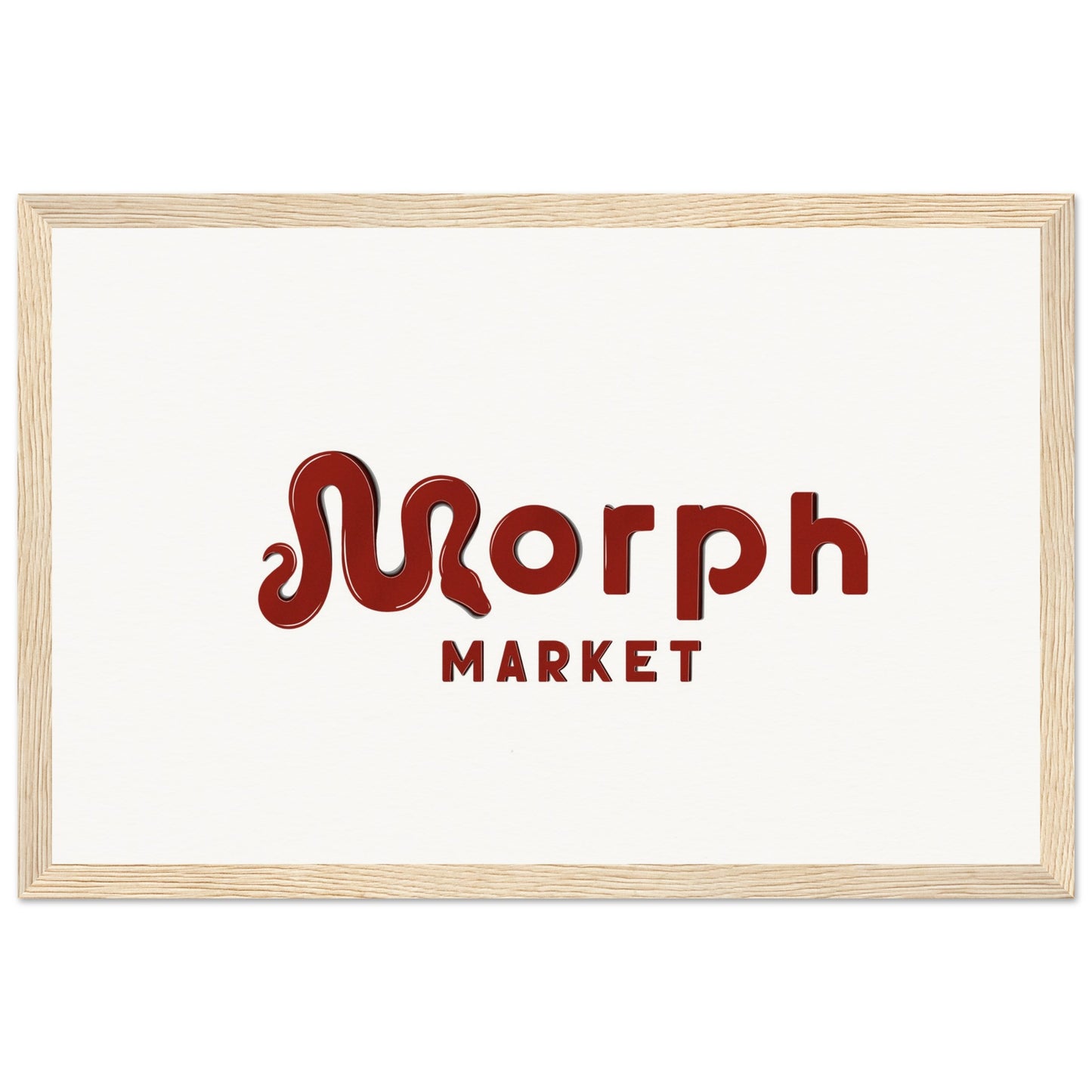 Morph Market (Red) - Museum-Quality Matte Paper Wooden Framed Poster