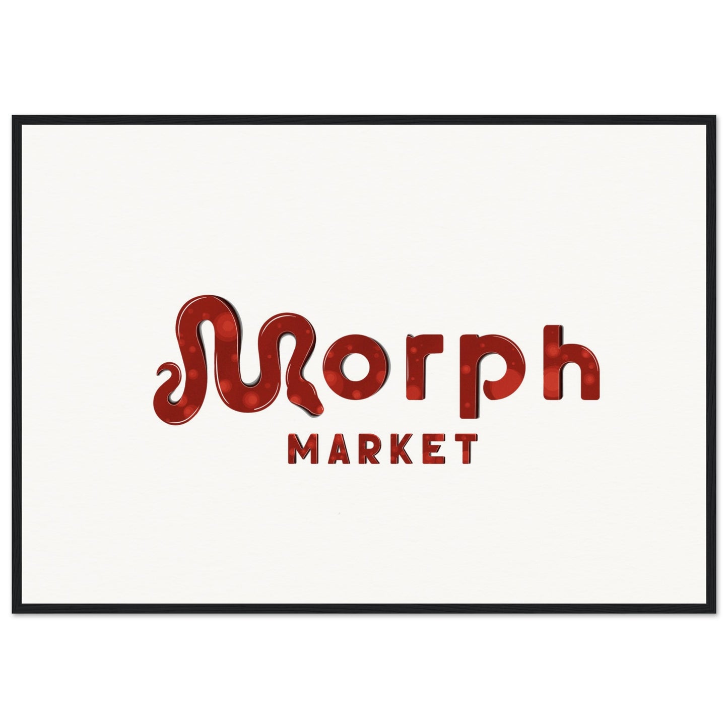 Morph Market (Red Circles) - Museum-Quality Matte Paper Wooden Framed Poster