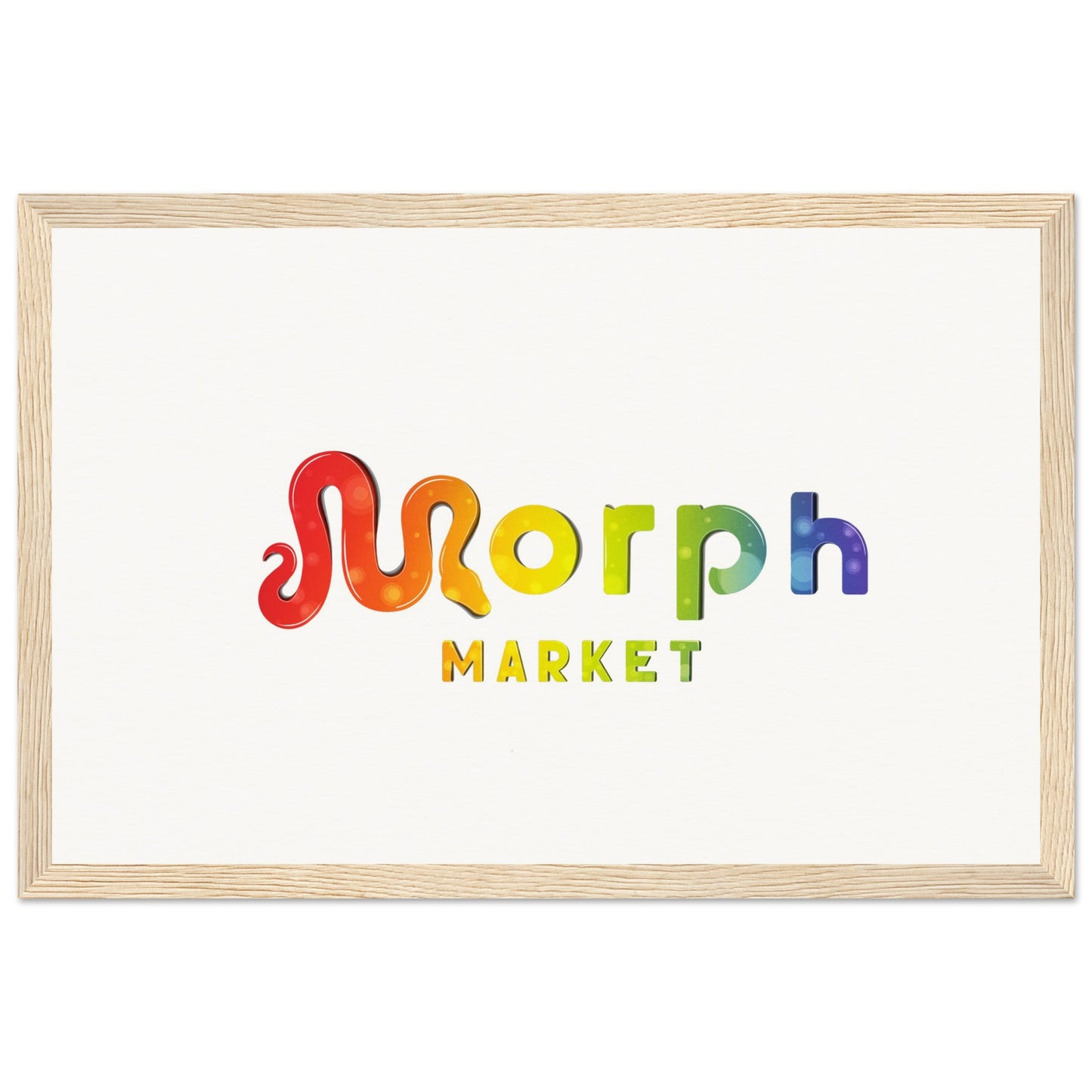 Morph Market (Rainbow Circles) - Museum-Quality Matte Paper Wooden Framed Poster