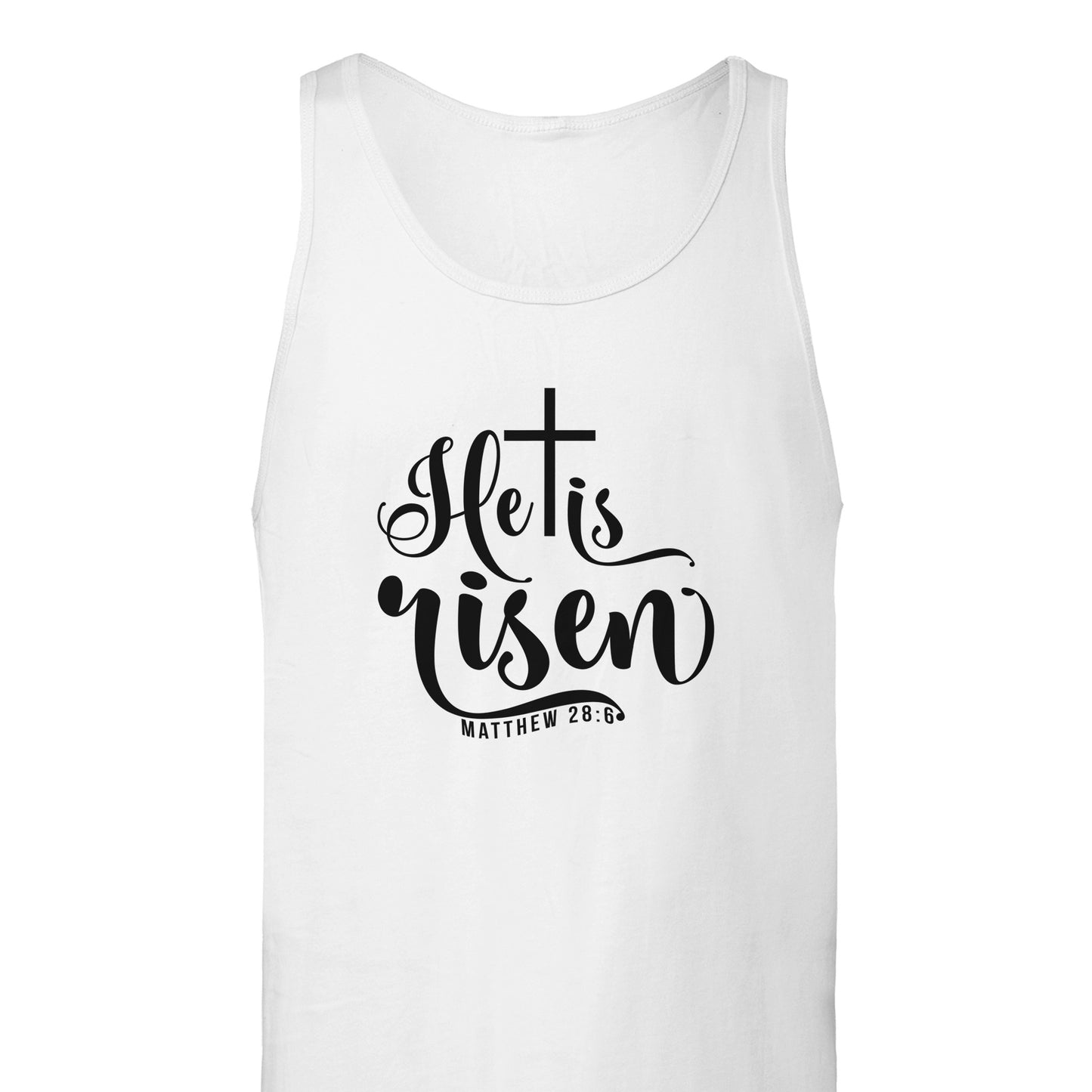 He is Risen (Matthew 20:6) - Premium Unisex Tank Top