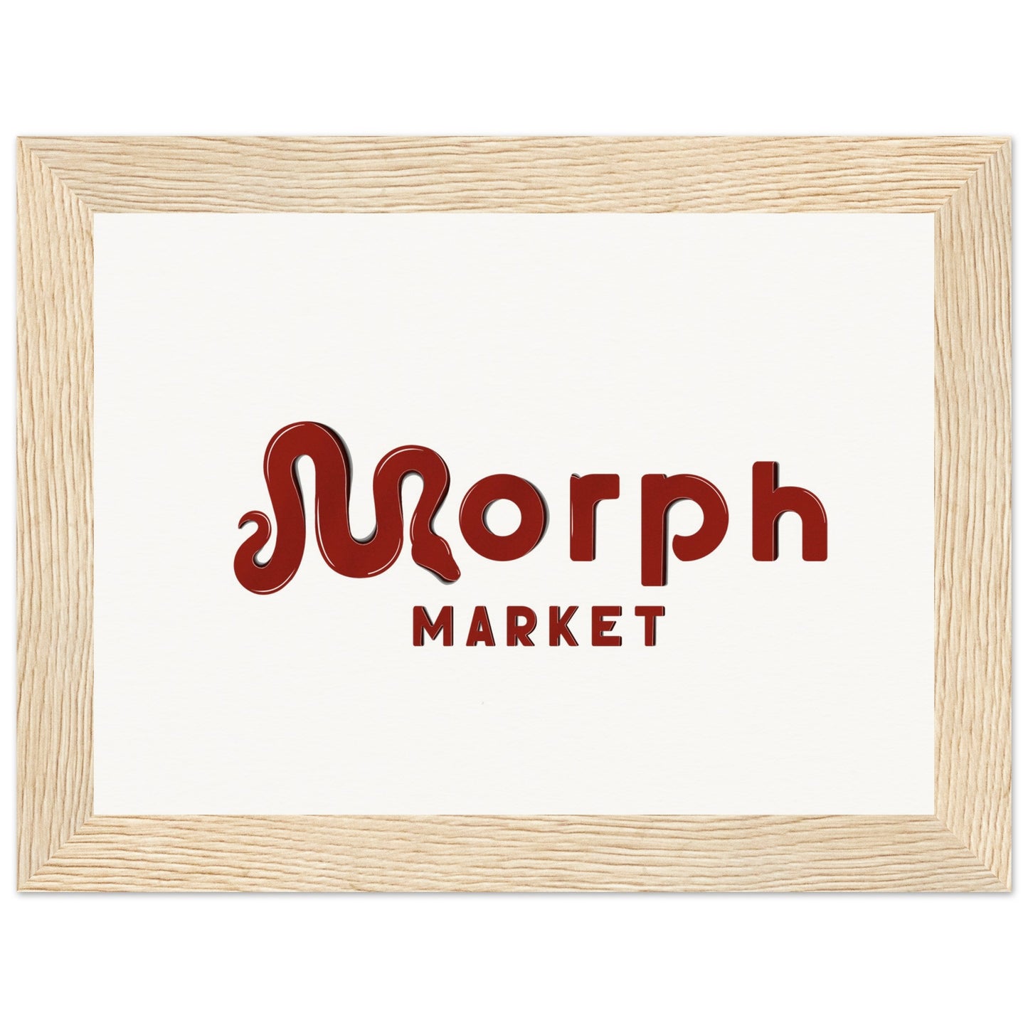 Morph Market (Red) - Museum-Quality Matte Paper Wooden Framed Poster