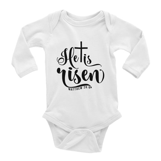 He is Risen (Matthew 20:6) - Classic Baby Long Sleeve Bodysuit