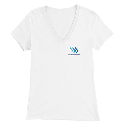 Access Church - Premium Womens V - Neck T - shirt - D.T III | Design & Photography