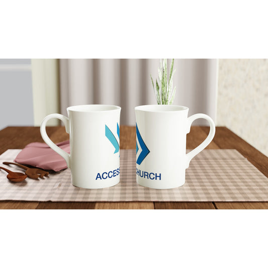 Access Church - White 10oz Porcelain Slim Mug - D.T III | Design & Photography