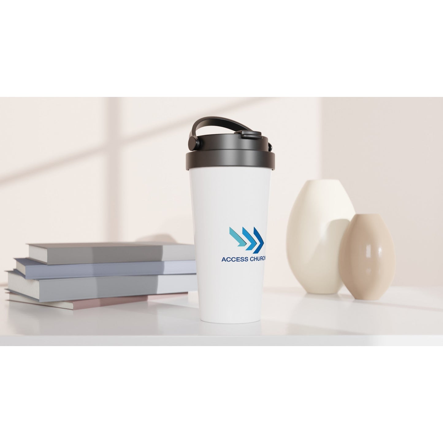 Access Church - White 15oz Stainless Steel Travel Mug - D.T III | Design & Photography