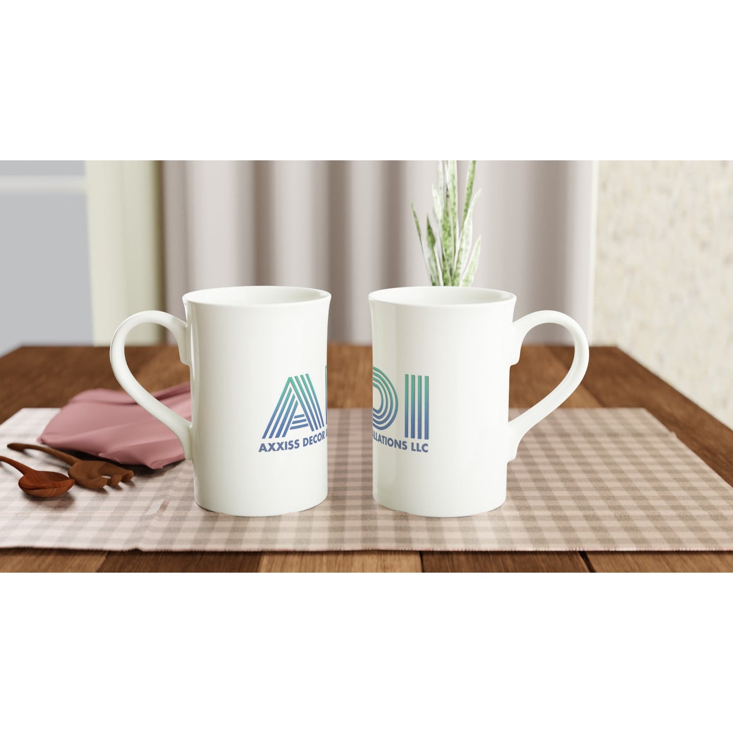 ADI - Axxis Decor Installations, LLC - White 10oz Porcelain Slim Mug - D.T III | Design & Photography