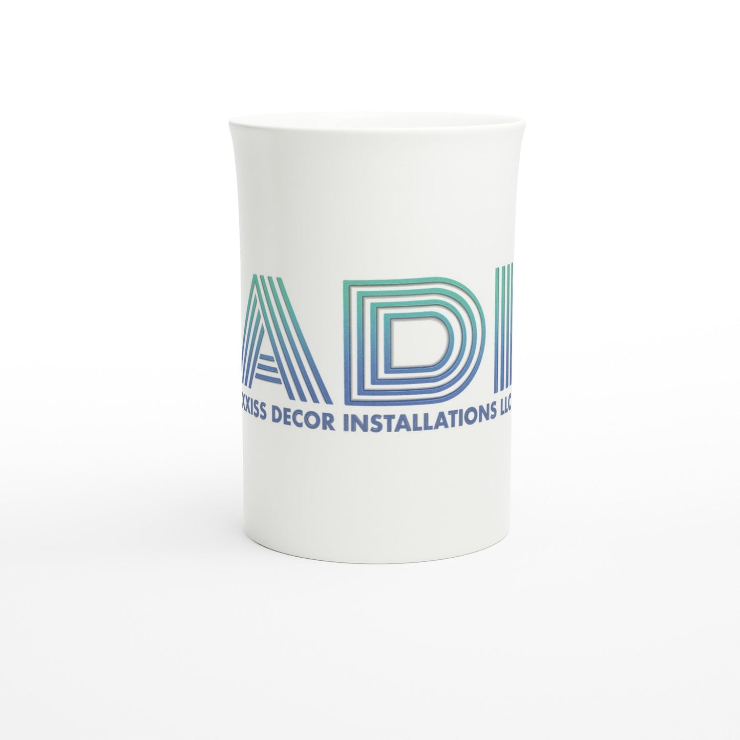 ADI - Axxis Decor Installations, LLC - White 10oz Porcelain Slim Mug - D.T III | Design & Photography