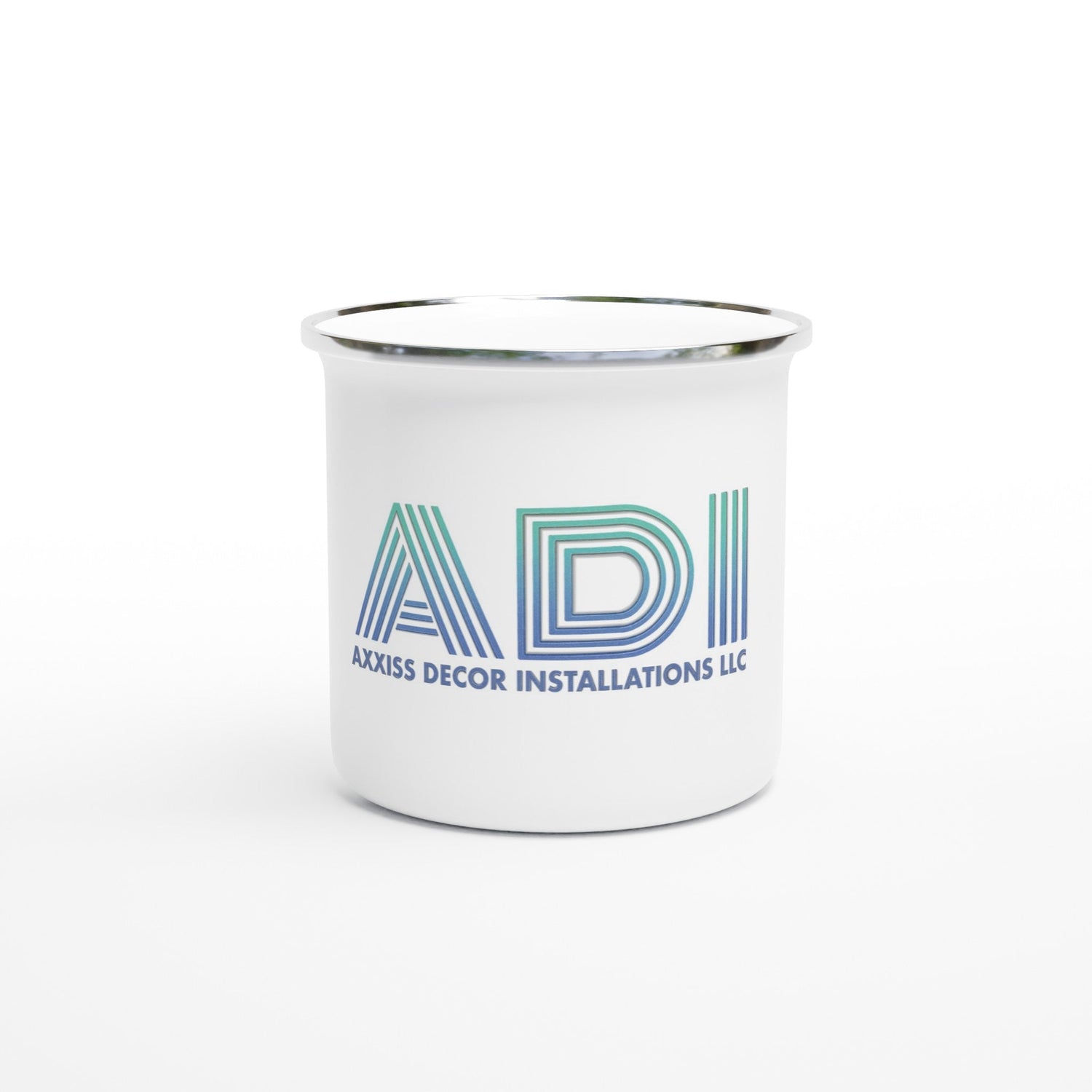 ADI - Axxis Decor Installations, LLC - White 12oz Enamel Mug - D.T III | Design & Photography