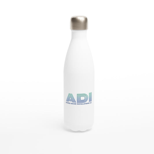 ADI - Axxis Decor Installations, LLC - White 17oz Stainless Steel Water Bottle - D.T III | Design & Photography