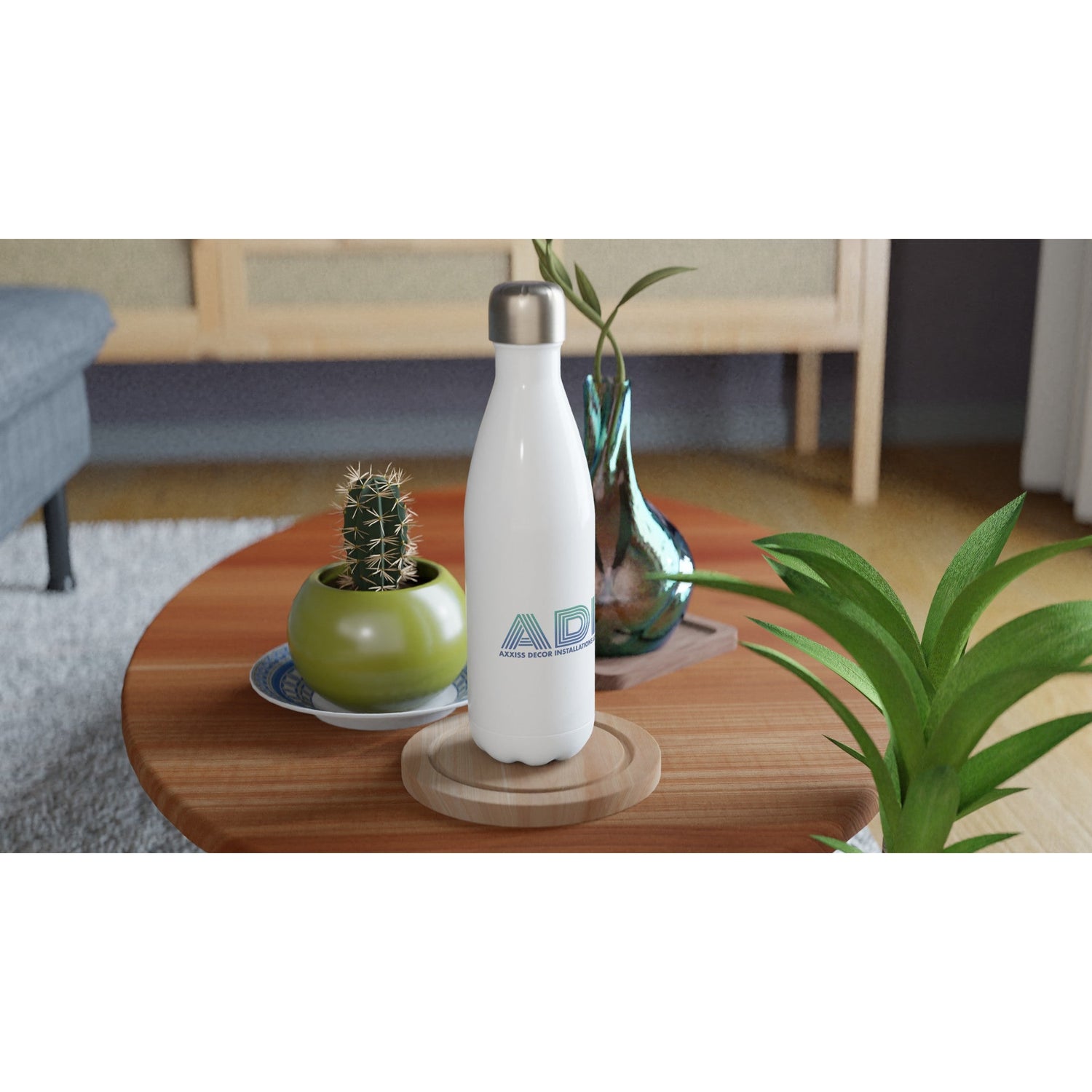 ADI - Axxis Decor Installations, LLC - White 17oz Stainless Steel Water Bottle - D.T III | Design & Photography