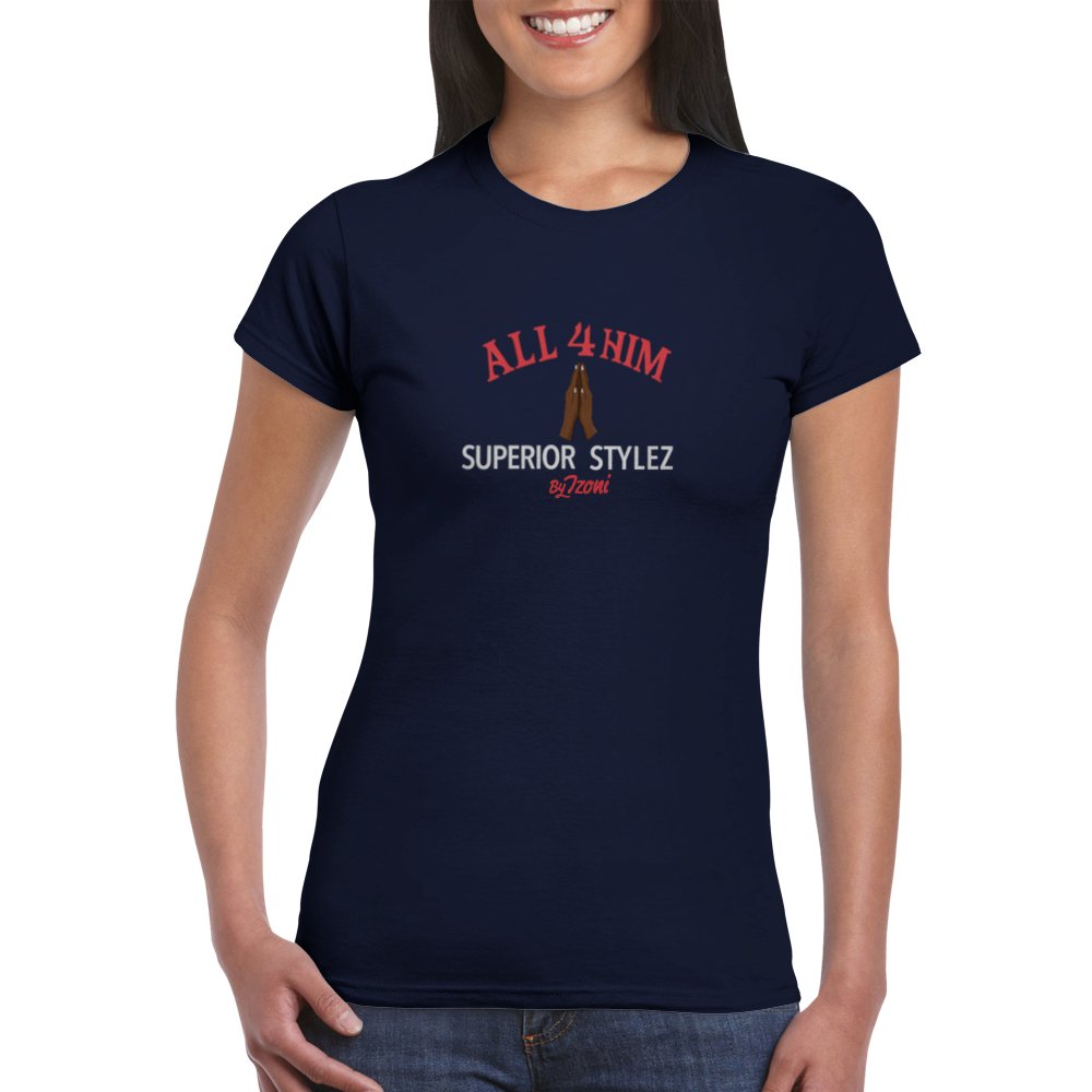 All 4 Him - Classic Womens Crewneck T - shirt (Light) - D.T III | Design & Photography