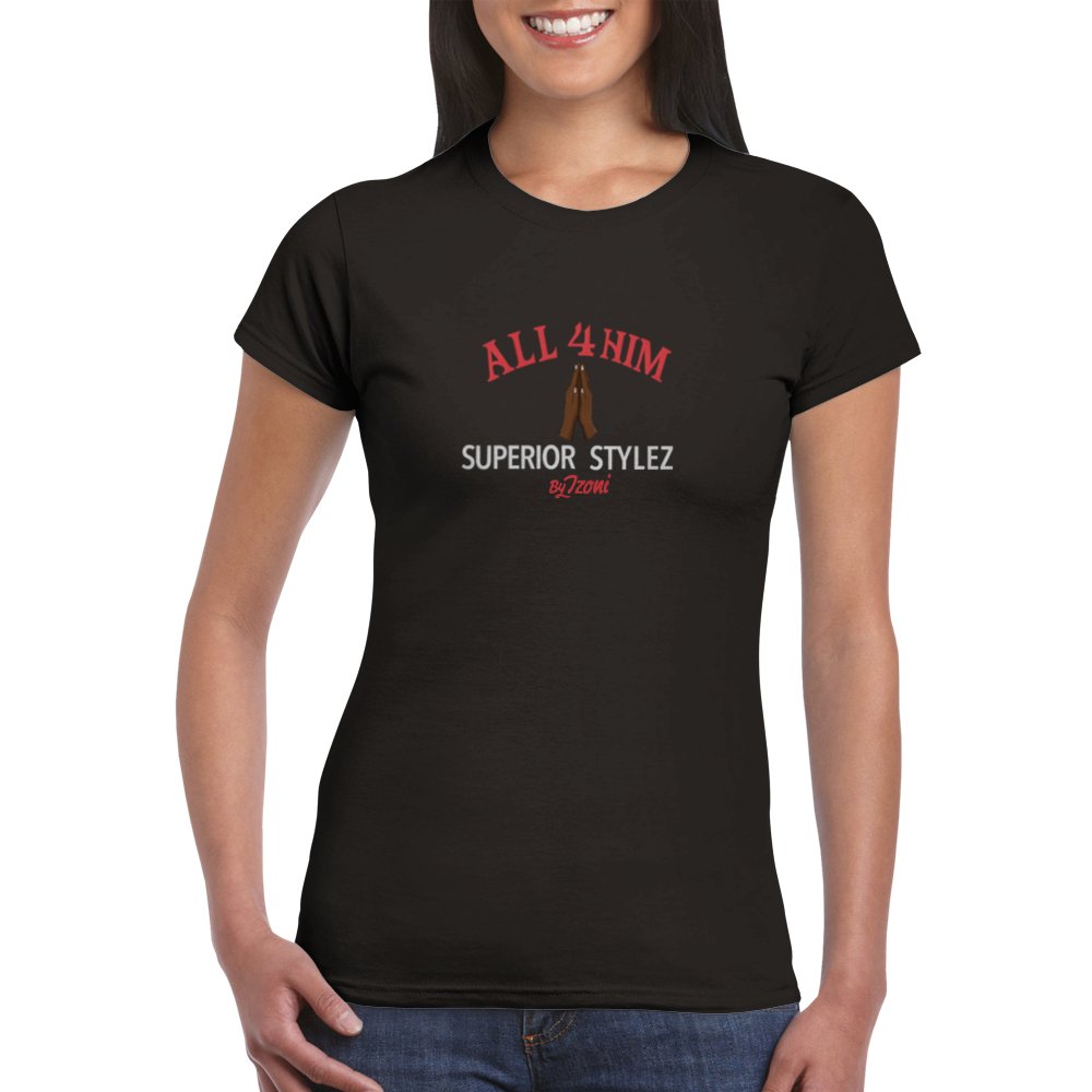 All 4 Him - Classic Womens Crewneck T - shirt (Light) - D.T III | Design & Photography