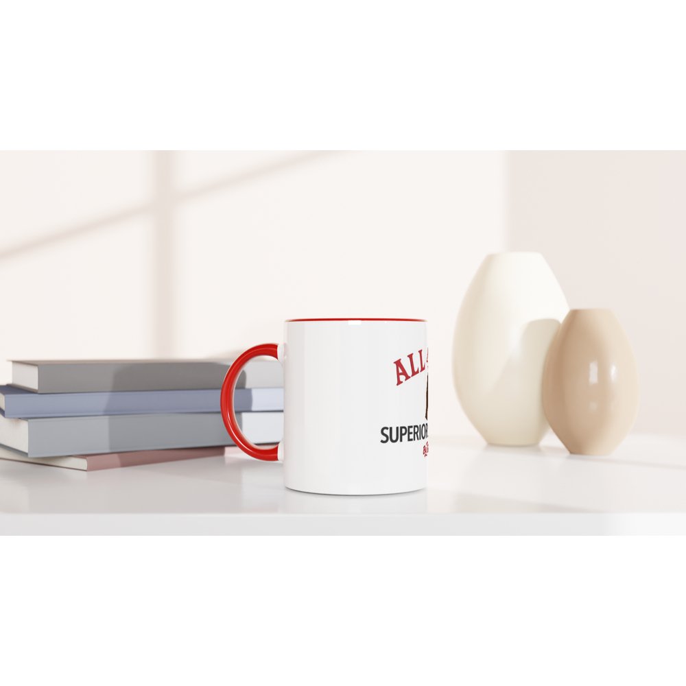 All 4 Him - White 11oz Ceramic Mug with Color Inside (Dark) - D.T III | Design & Photography