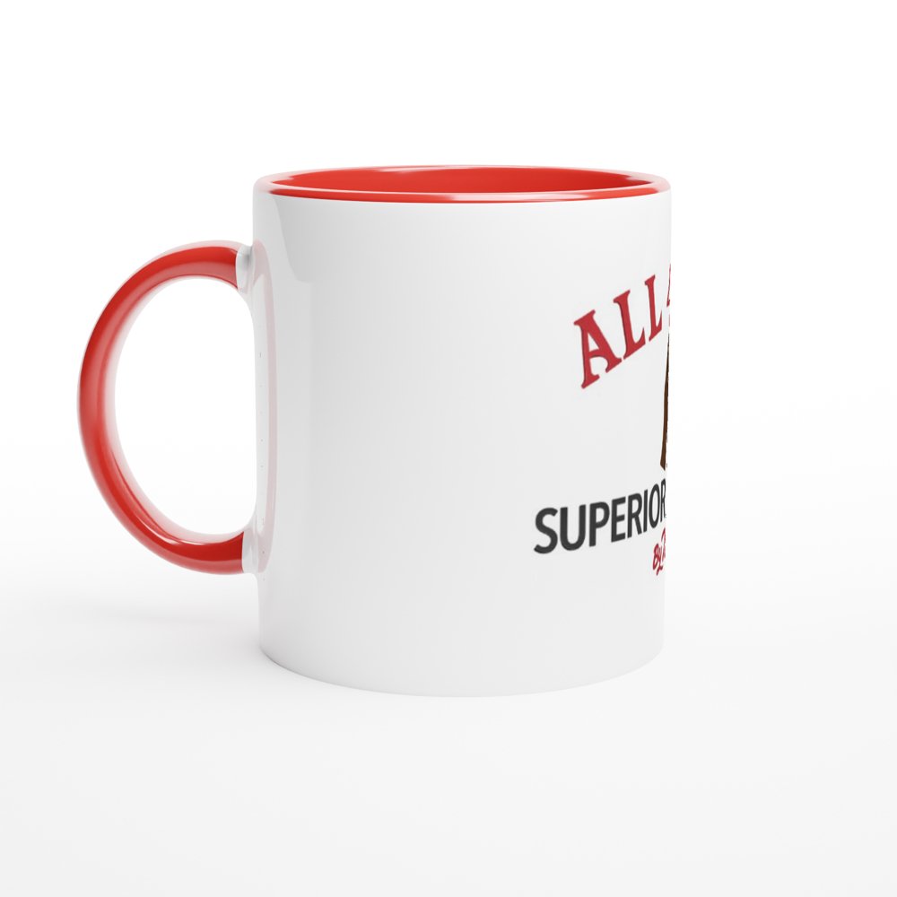 All 4 Him - White 11oz Ceramic Mug with Color Inside (Dark) - D.T III | Design & Photography