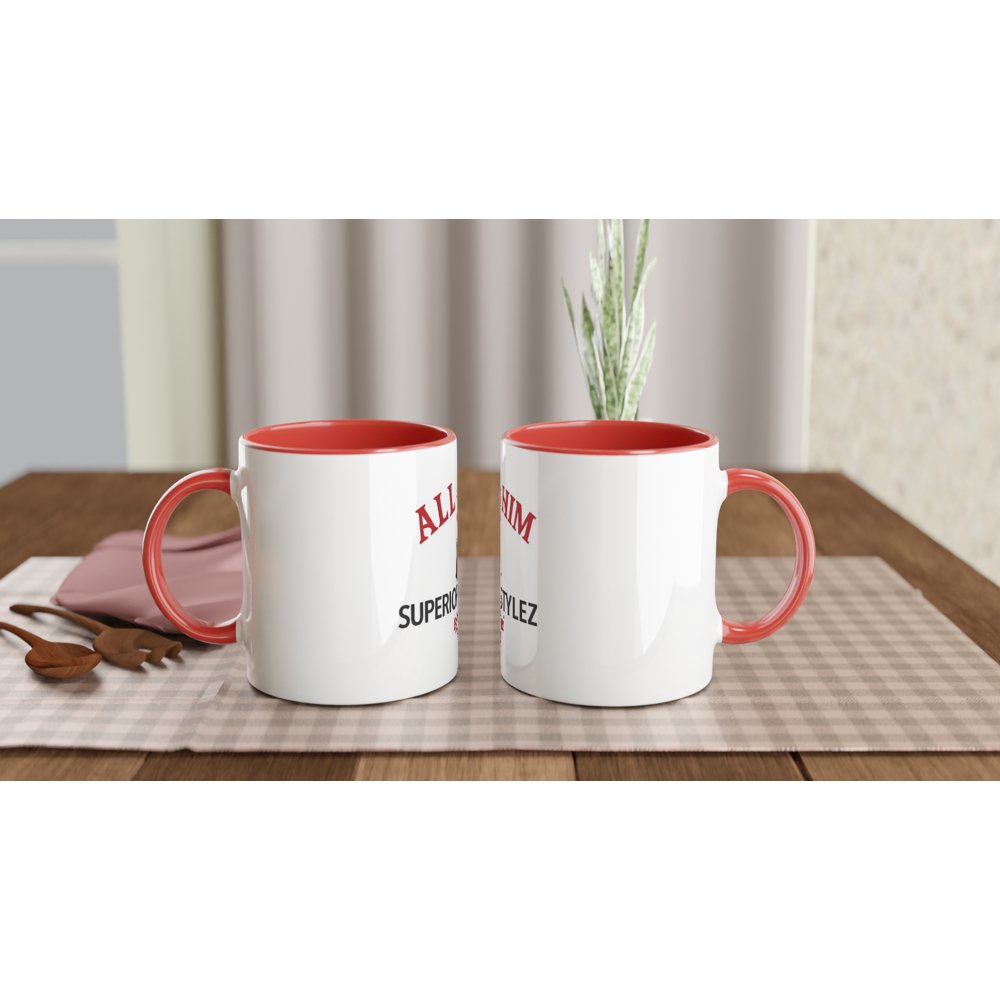 All 4 Him - White 11oz Ceramic Mug with Color Inside (Dark) - D.T III | Design & Photography