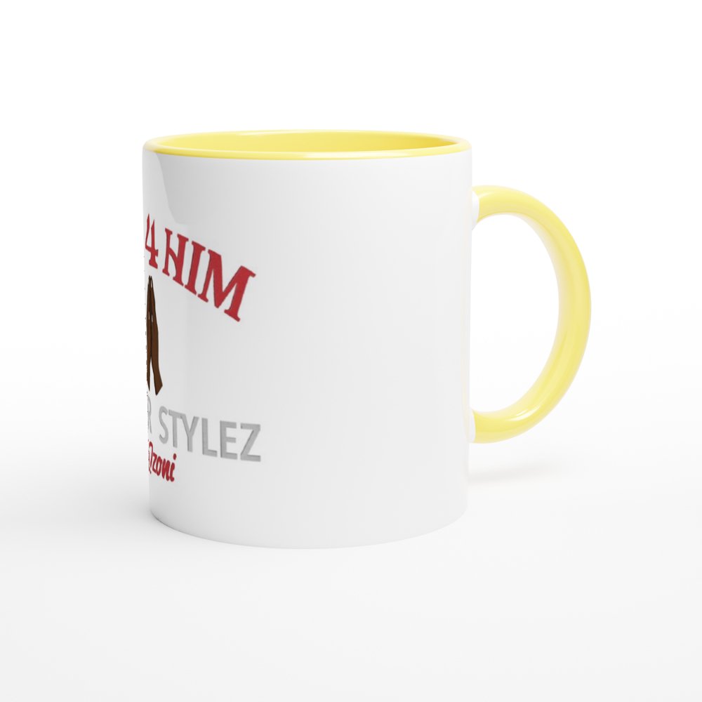 All 4 Him - White 11oz Ceramic Mug with Color Inside (Light) - D.T III | Design & Photography