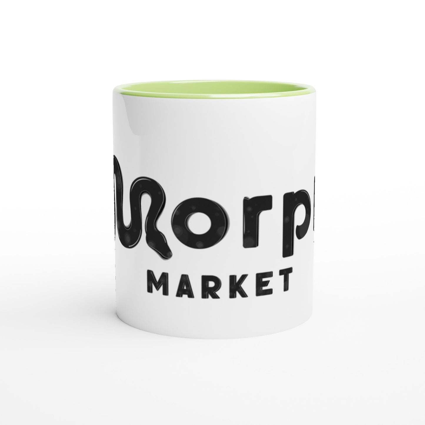 Morph Market (Dark Circles) - White 11oz Ceramic Mug with Color Inside