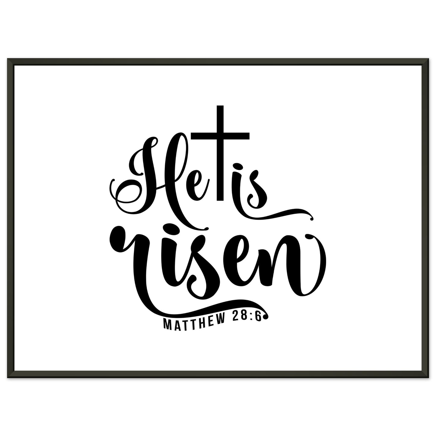 He is Risen (Matthew 20:6) - Premium Matte Paper Metal Framed Poster