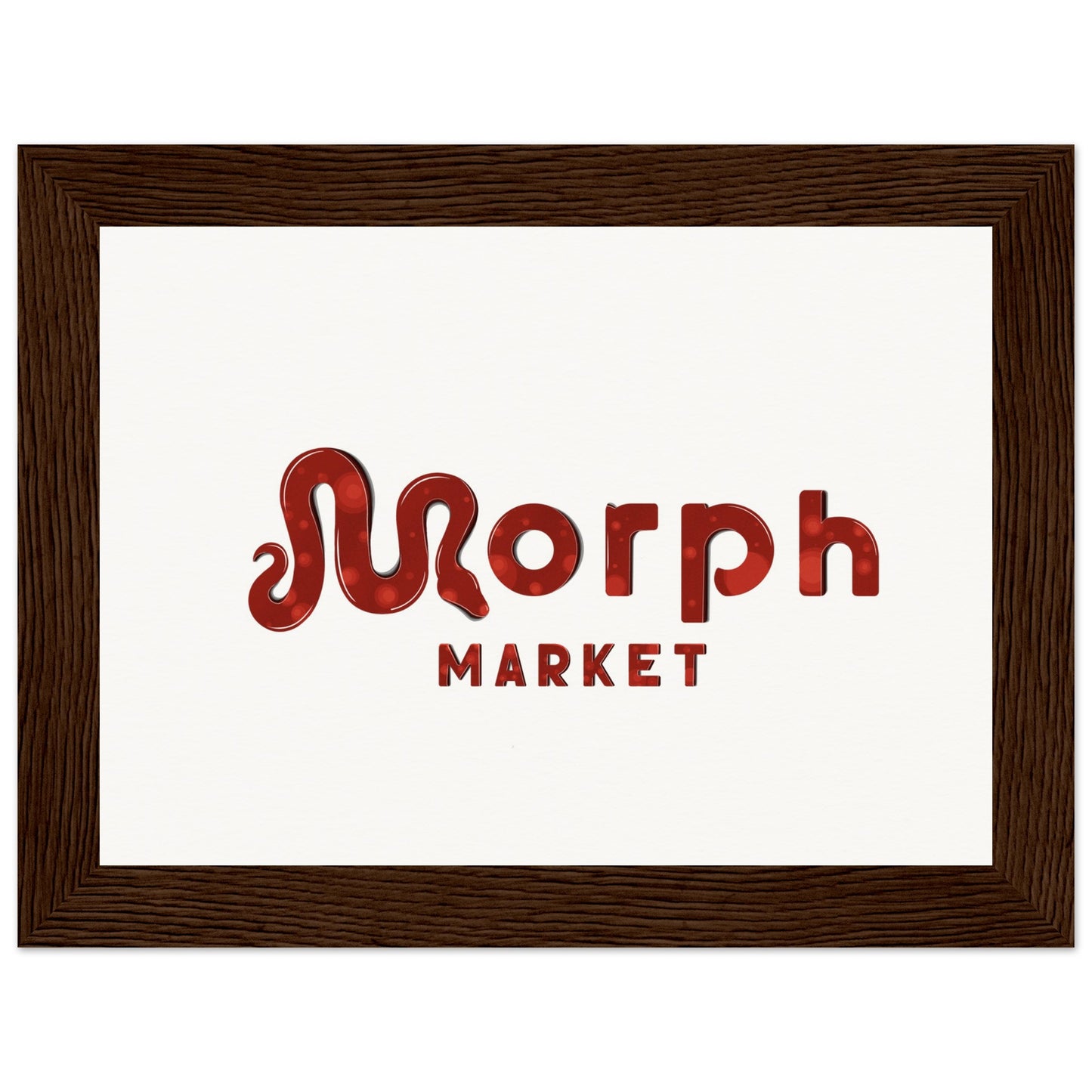 Morph Market (Red Circles) - Museum-Quality Matte Paper Wooden Framed Poster