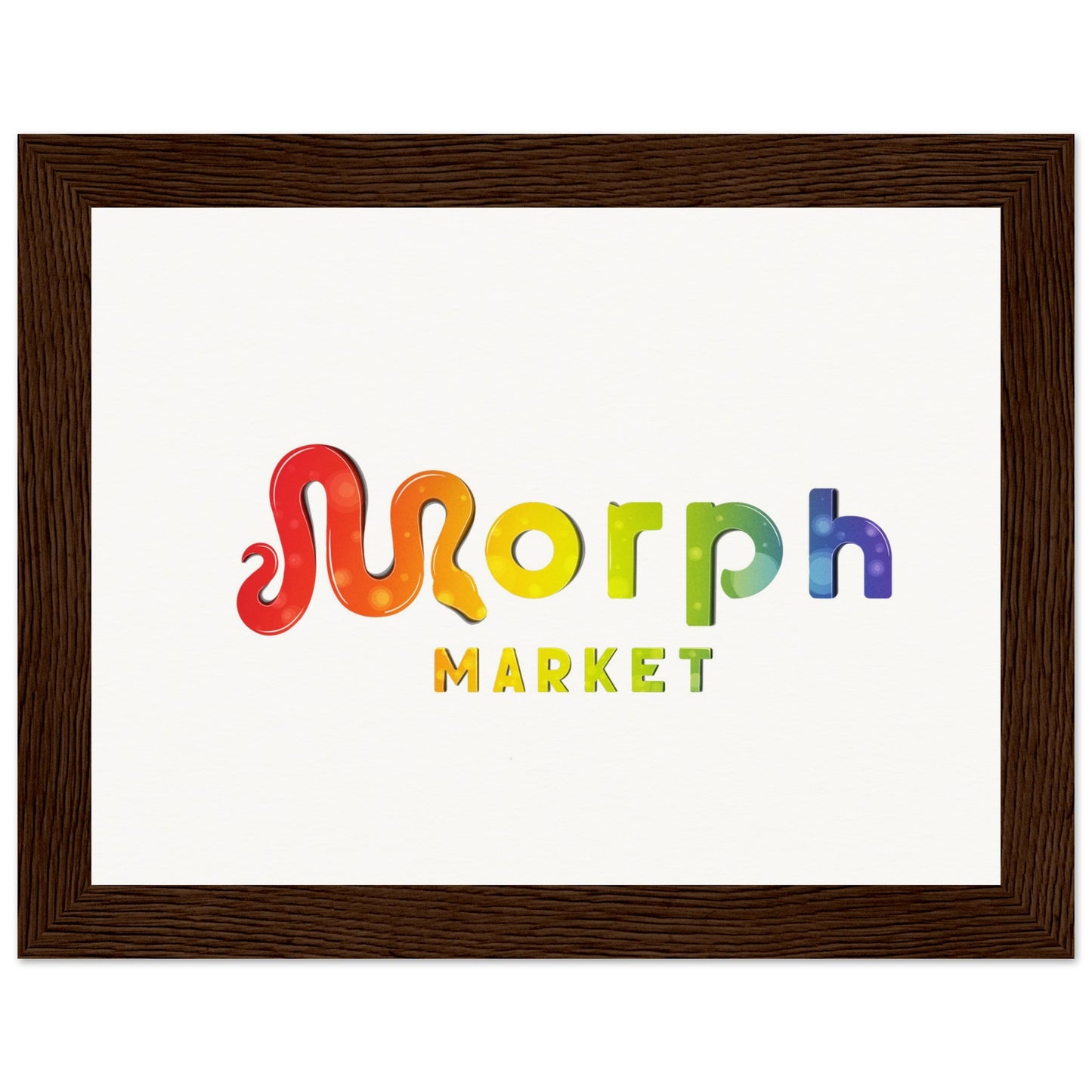 Morph Market (Rainbow Circles) - Museum-Quality Matte Paper Wooden Framed Poster