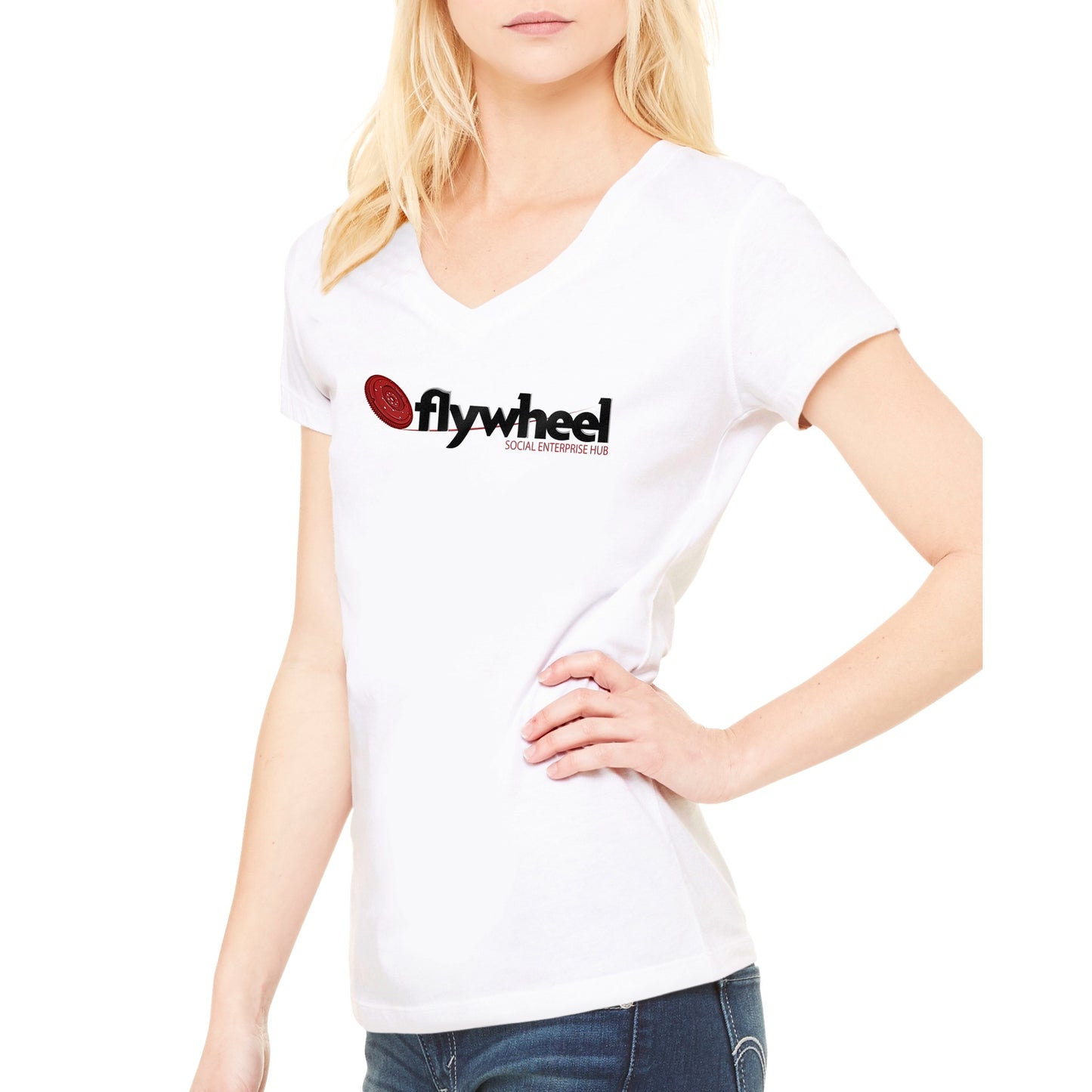 Flywheel Social Enterprise Hub - Premium Womens V-Neck T-shirt