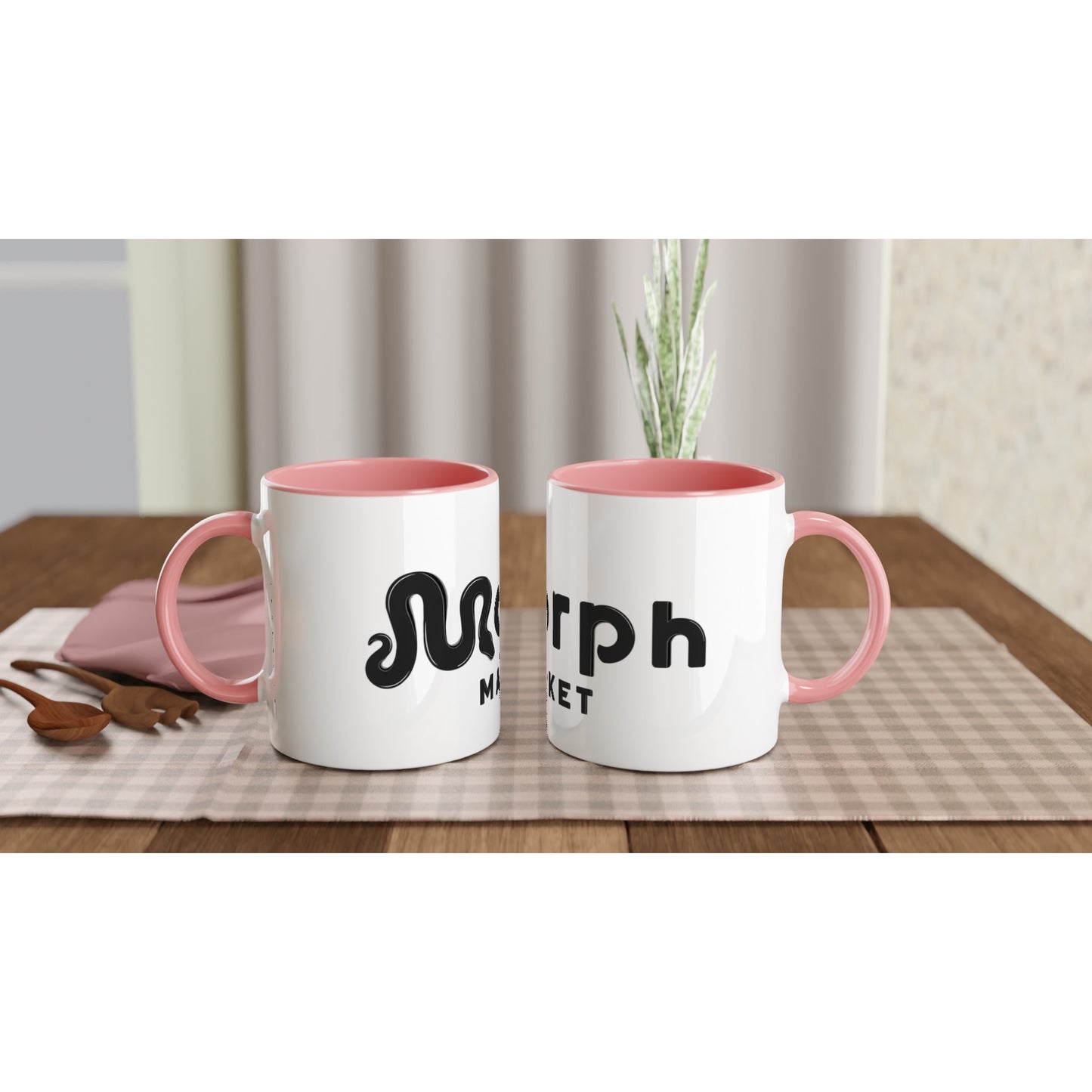 Morph Market (Dark) - White 11oz Ceramic Mug with Color Inside