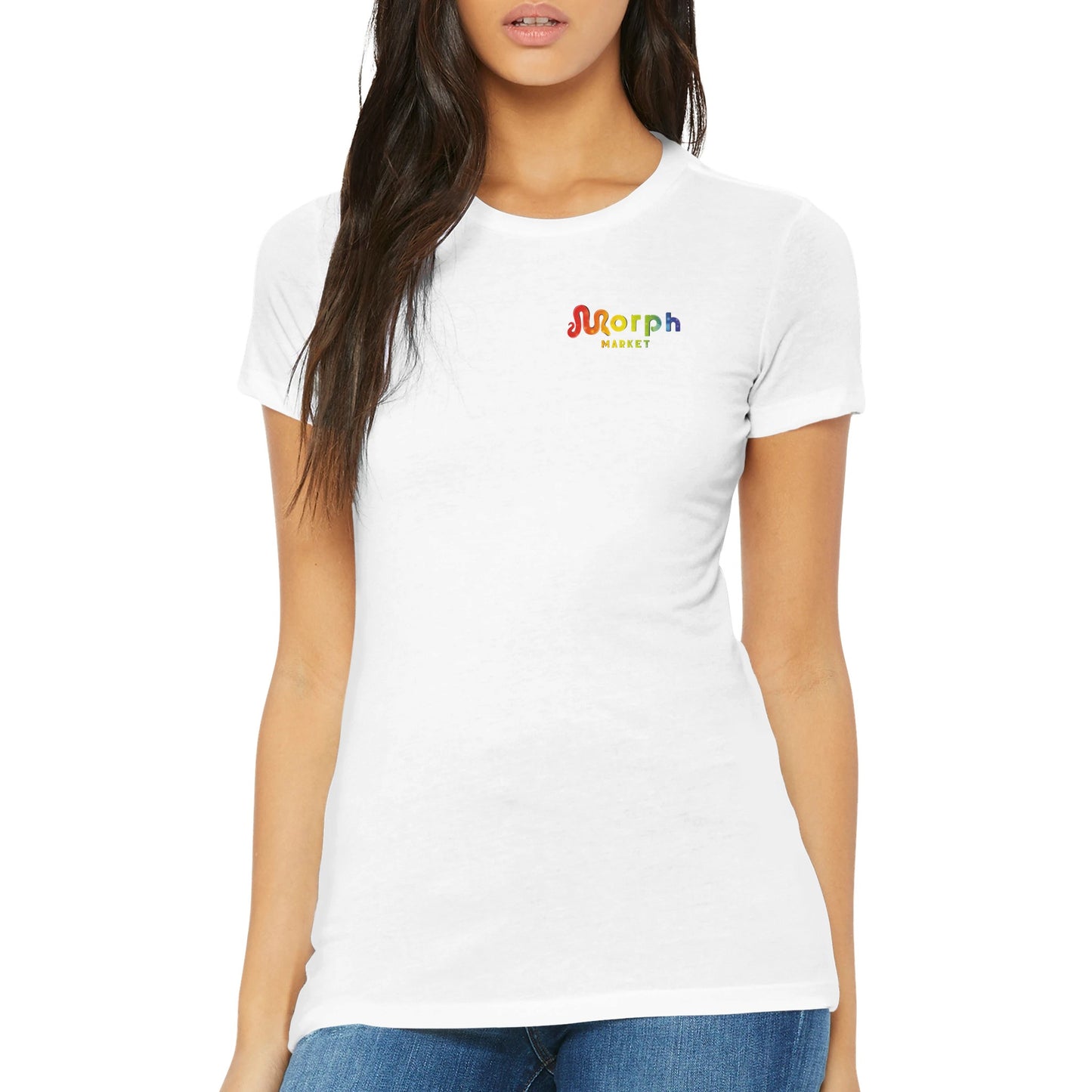 Morph Market (Rainbow Circles) - Premium Womens Crewneck T-shirt