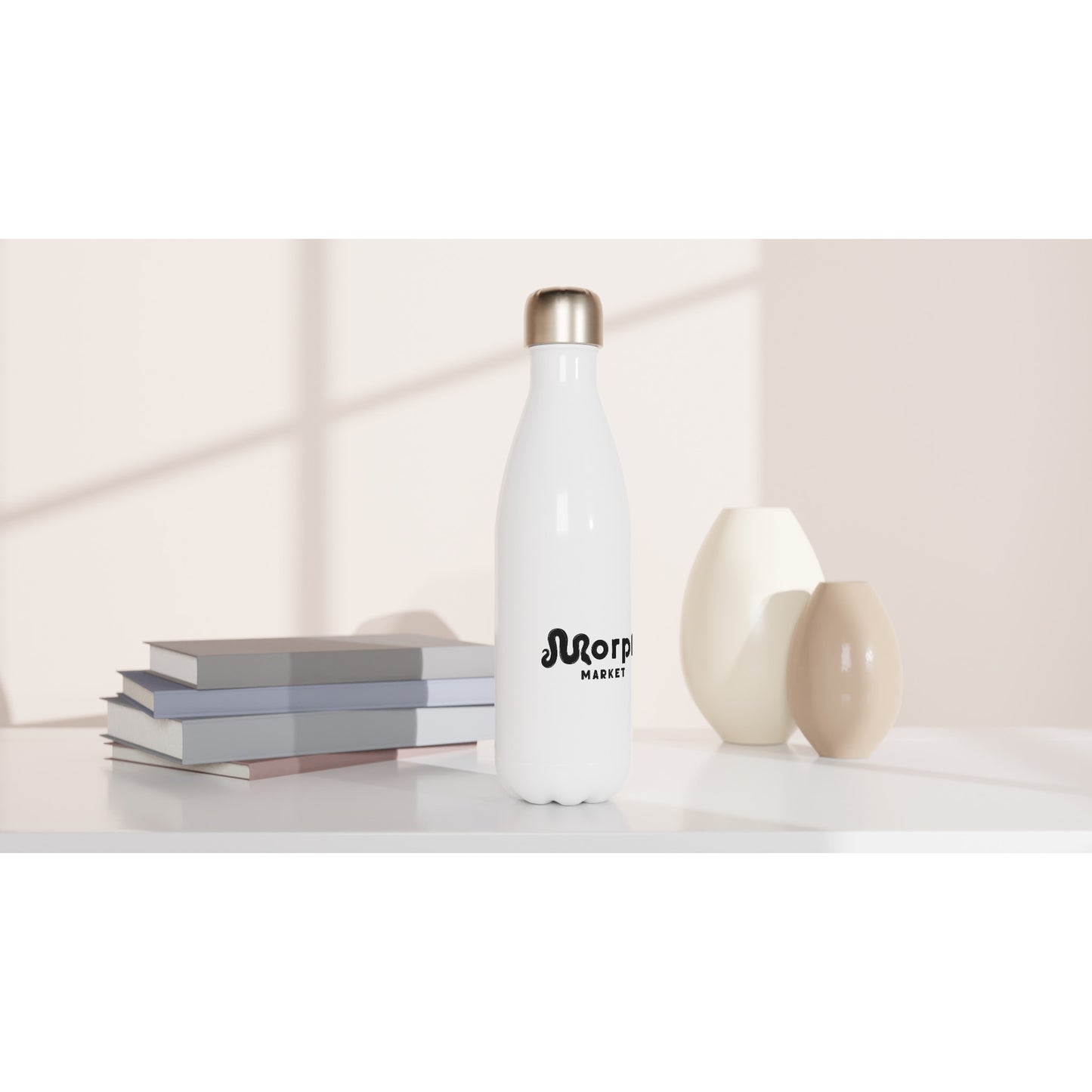 Morph Market (Dark) - White 17oz Stainless Steel Water Bottle