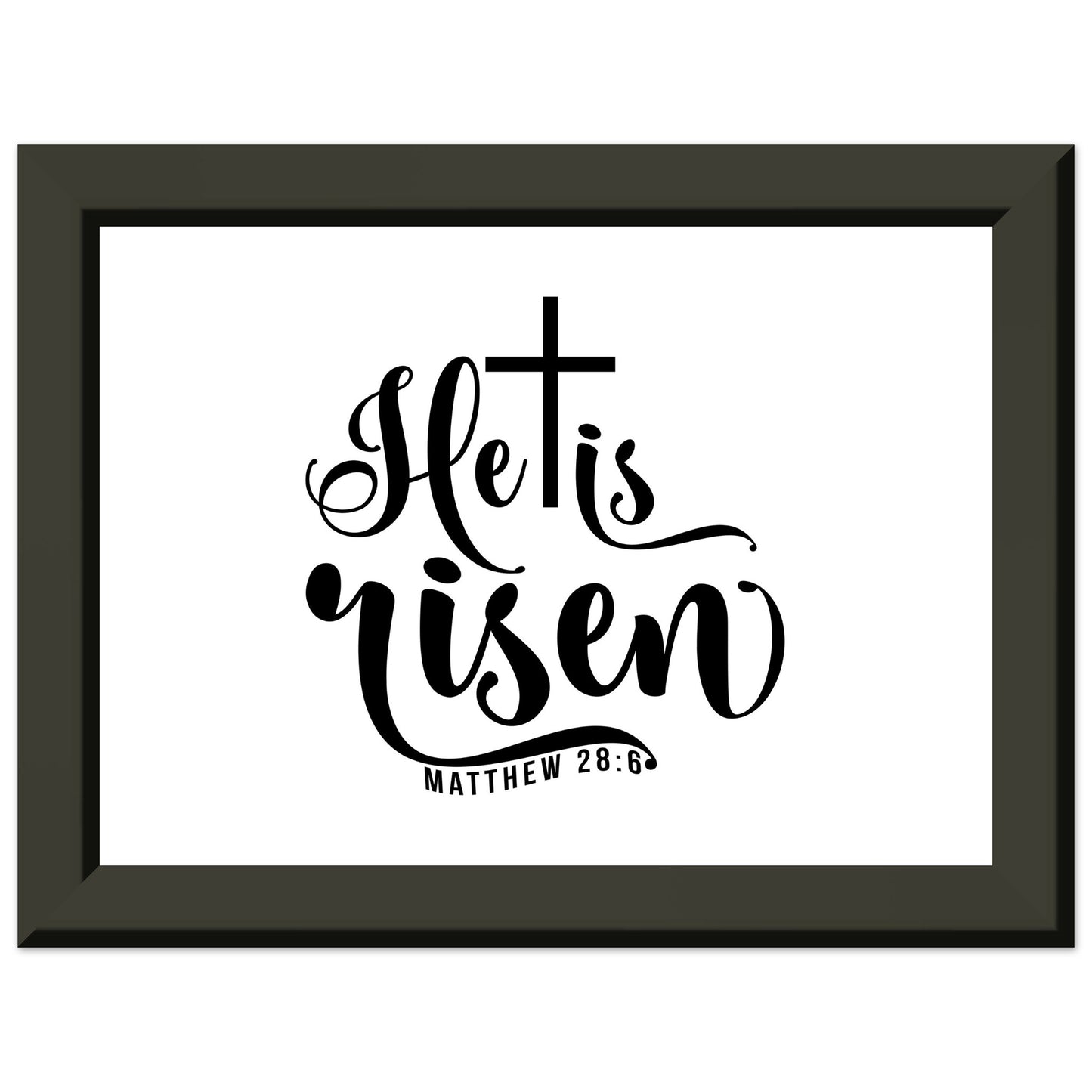 He is Risen (Matthew 20:6) - Premium Matte Paper Metal Framed Poster