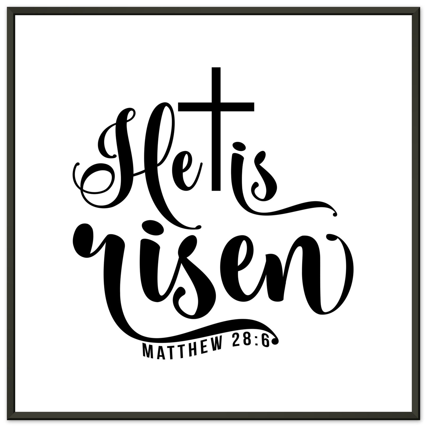 He is Risen (Matthew 20:6) - Premium Matte Paper Metal Framed Poster