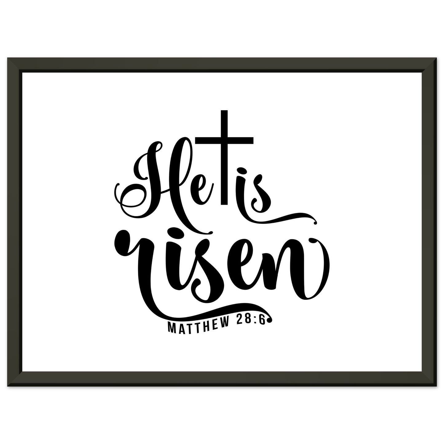 He is Risen (Matthew 20:6) - Premium Matte Paper Metal Framed Poster