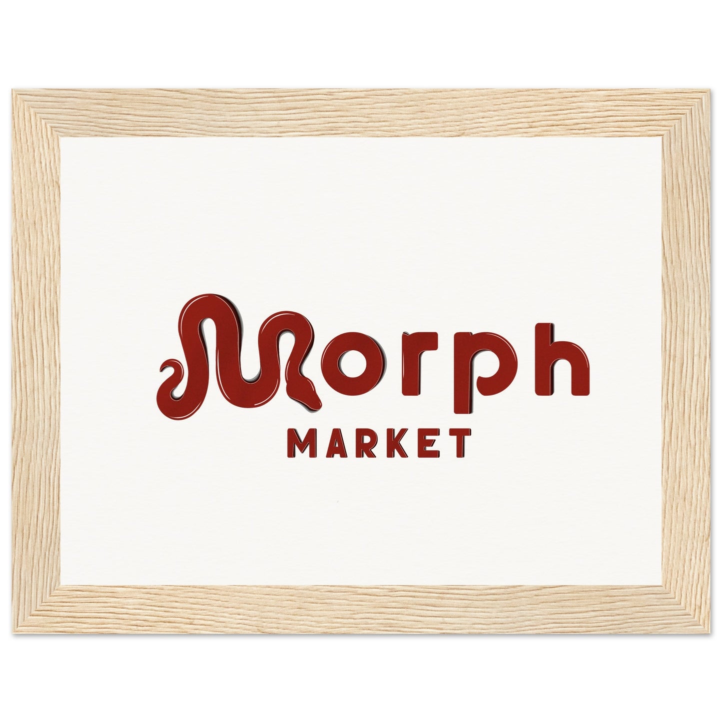 Morph Market (Red) - Museum-Quality Matte Paper Wooden Framed Poster