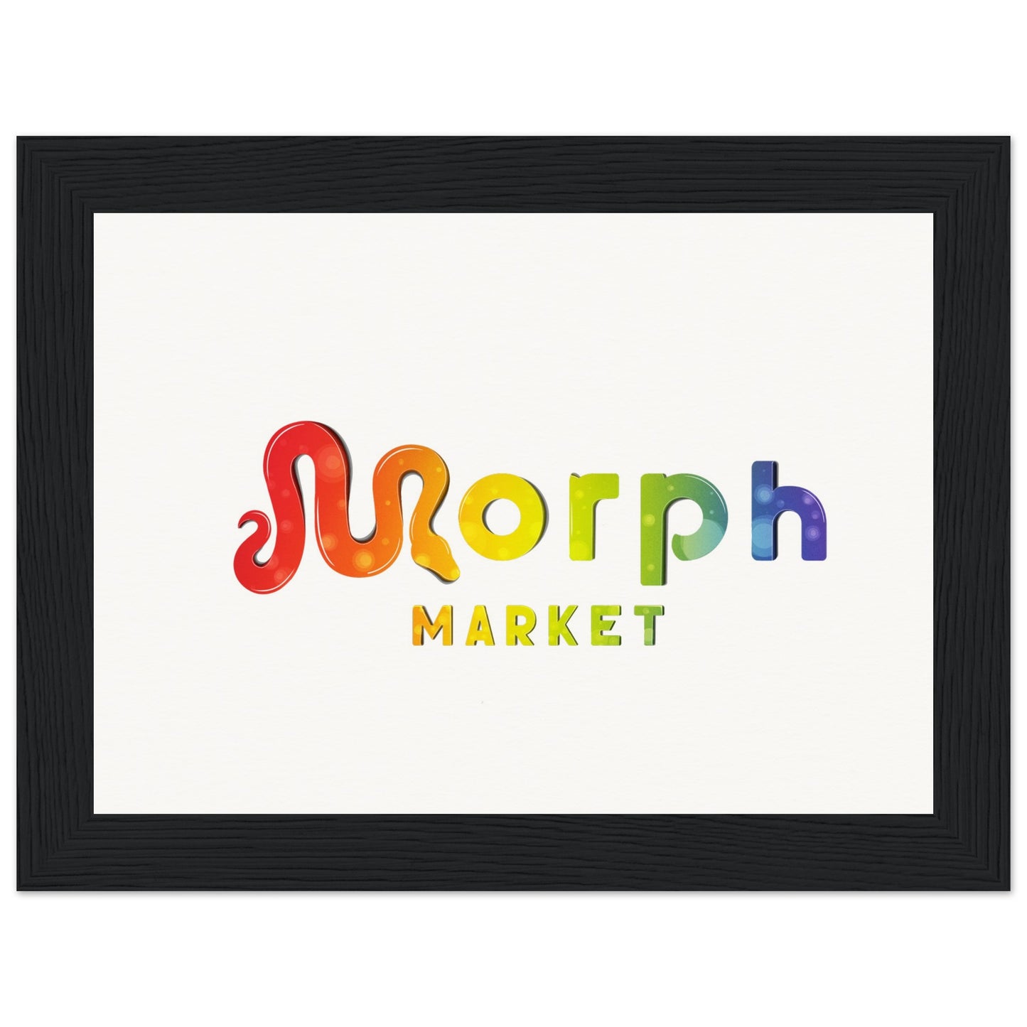 Morph Market (Rainbow Circles) - Museum-Quality Matte Paper Wooden Framed Poster