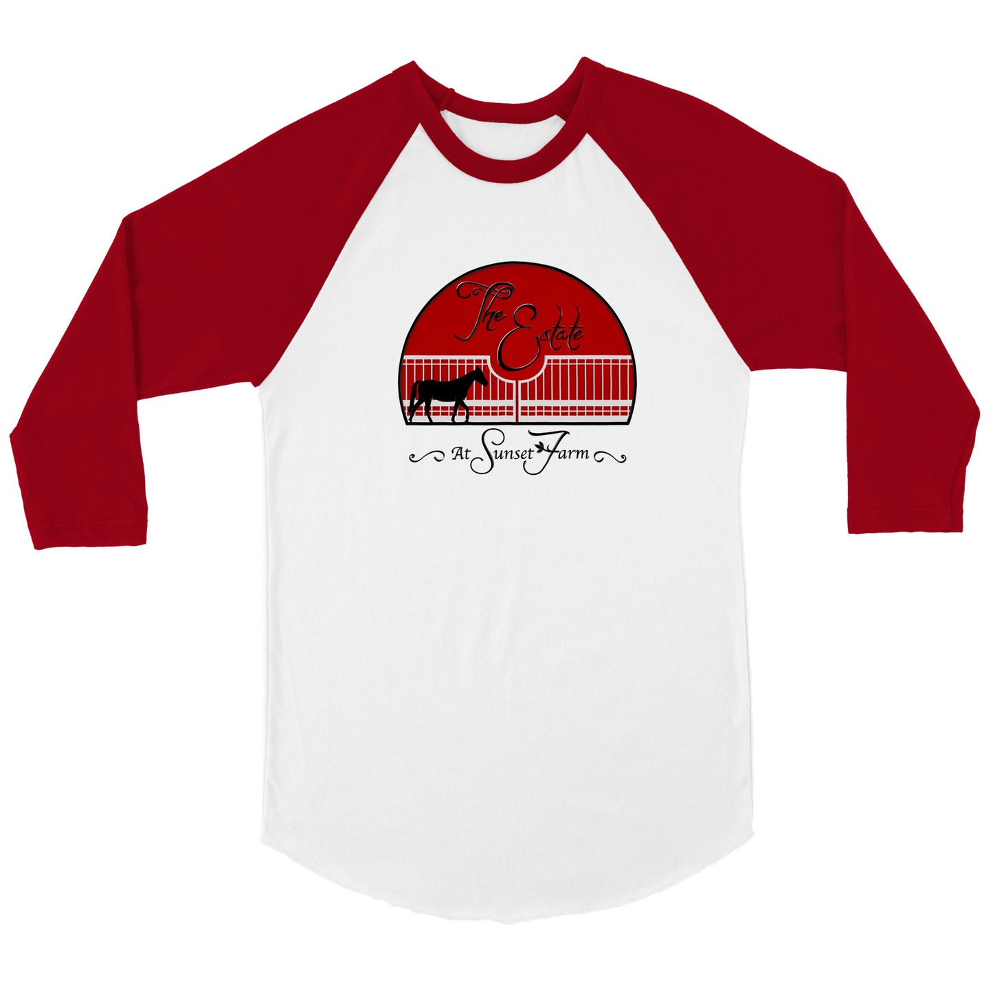 The Estate at Sunset Farms - Unisex 3/4 sleeve Raglan T-shirt