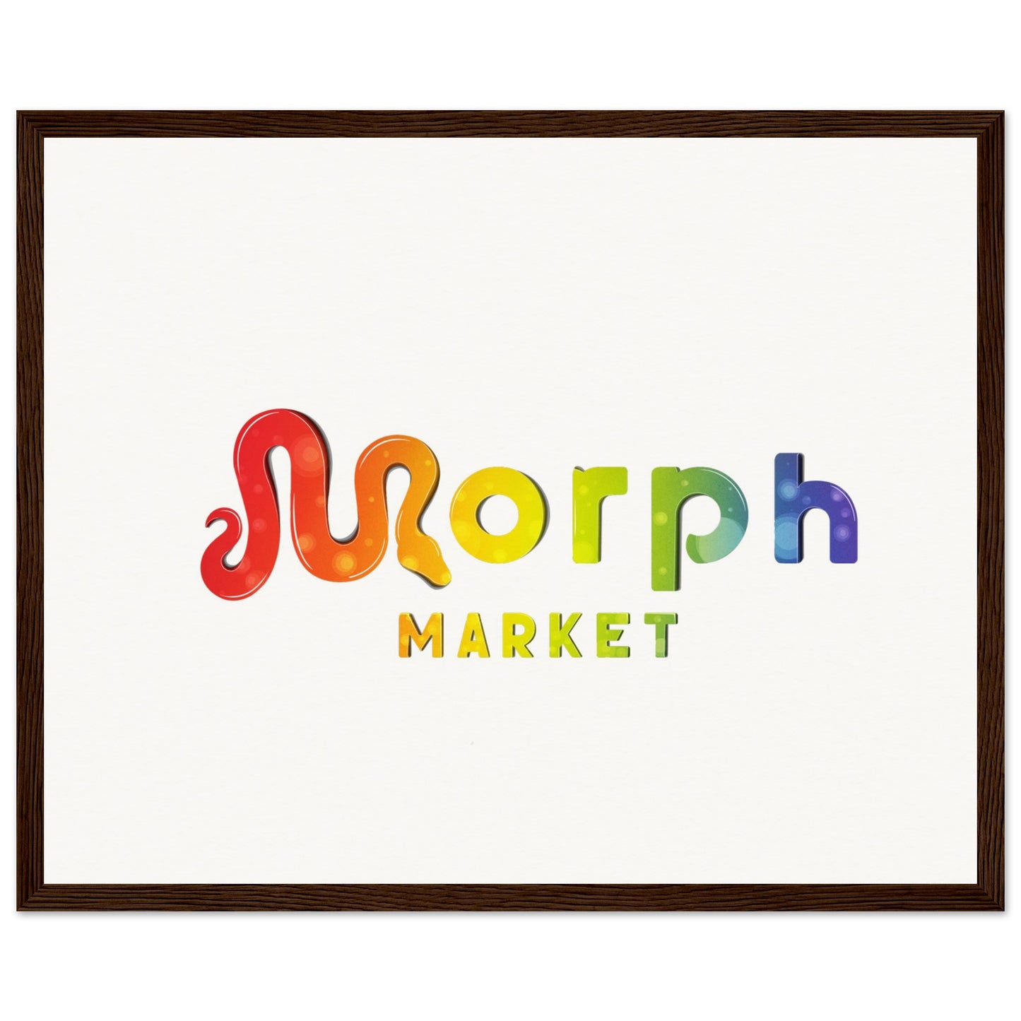 Morph Market (Rainbow Circles) - Museum-Quality Matte Paper Wooden Framed Poster