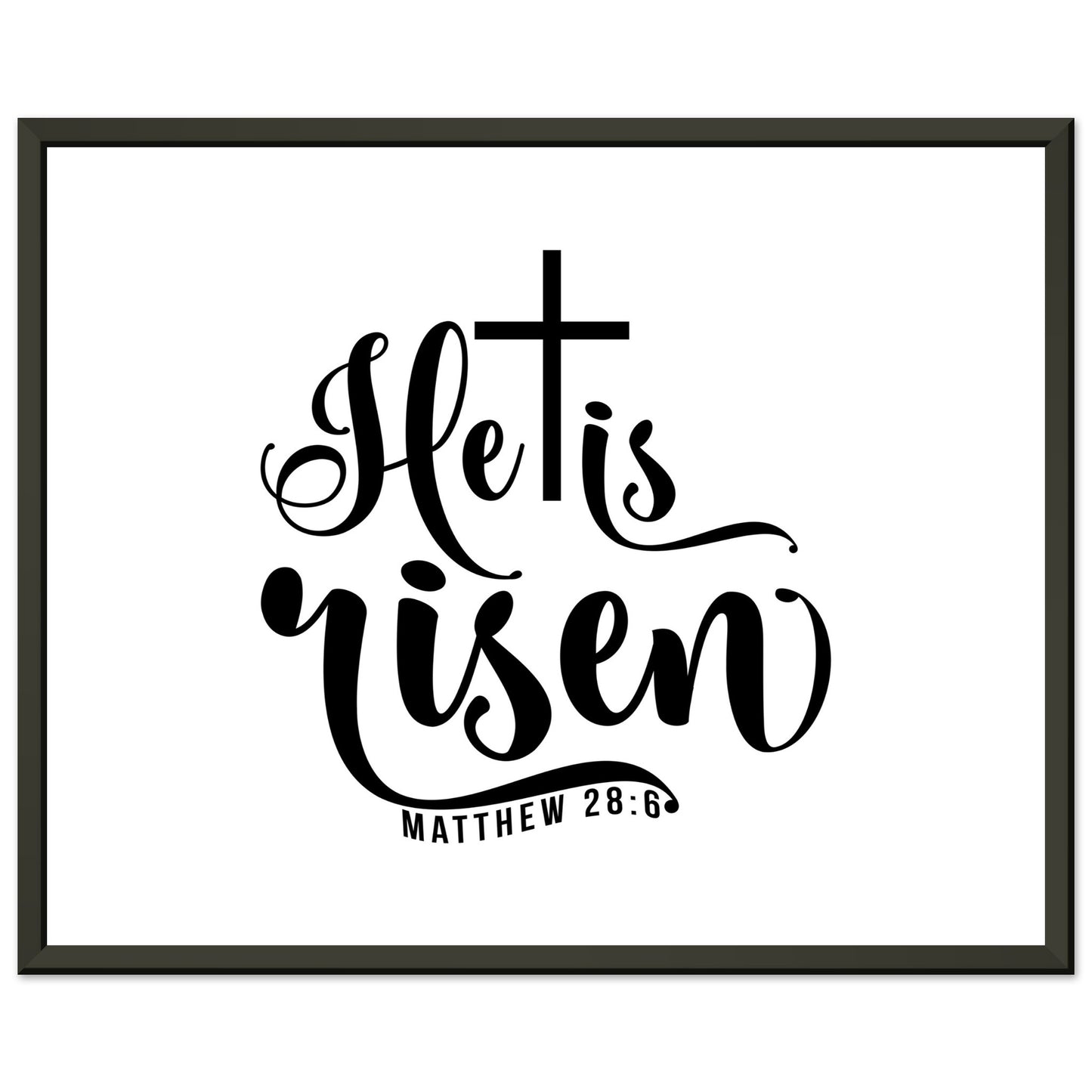 He is Risen (Matthew 20:6) - Premium Matte Paper Metal Framed Poster