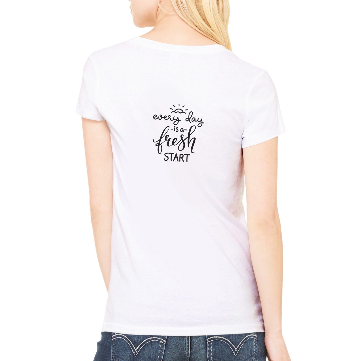 Christian Cross / Everyday is a Fresh Start - Premium Womens V-Neck T-shirt