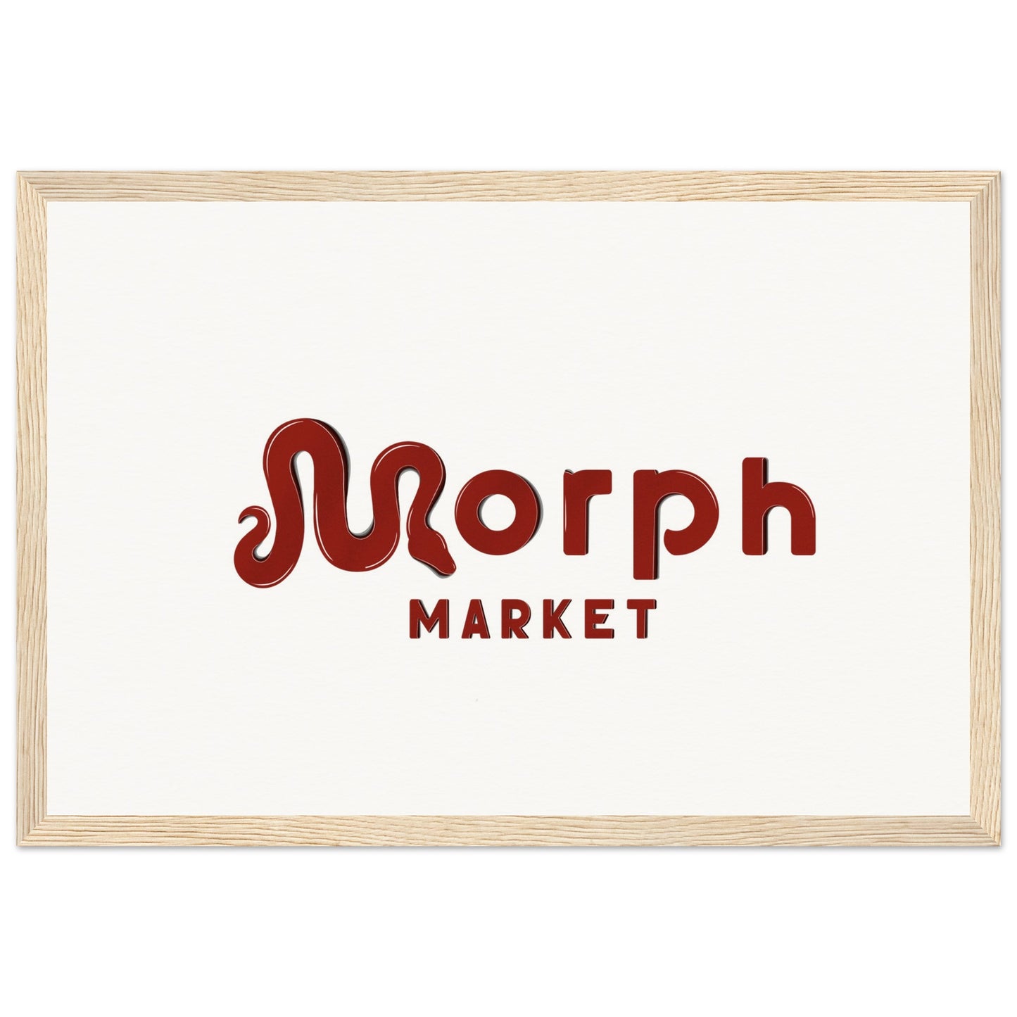 Morph Market (Red) - Museum-Quality Matte Paper Wooden Framed Poster