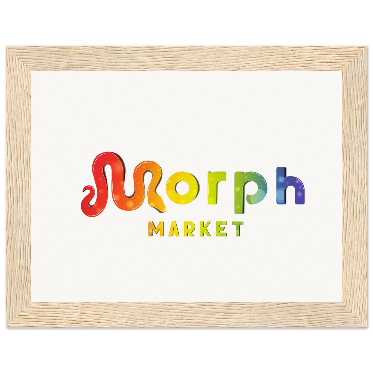 Morph Market (Rainbow Circles) - Museum-Quality Matte Paper Wooden Framed Poster