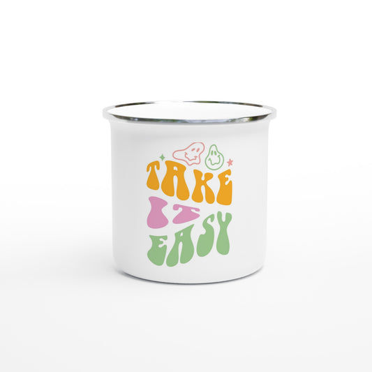 Take It Easy - White 12oz Enamel Mug