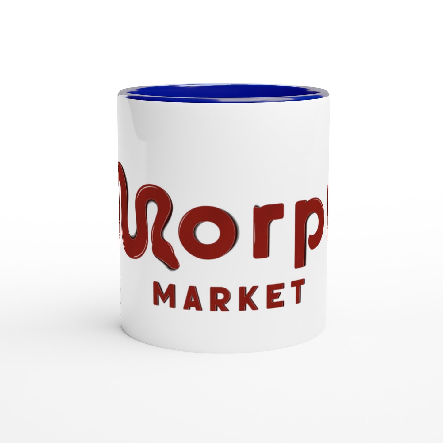 Morph Market (Red) - White 11oz Ceramic Mug with Color Inside