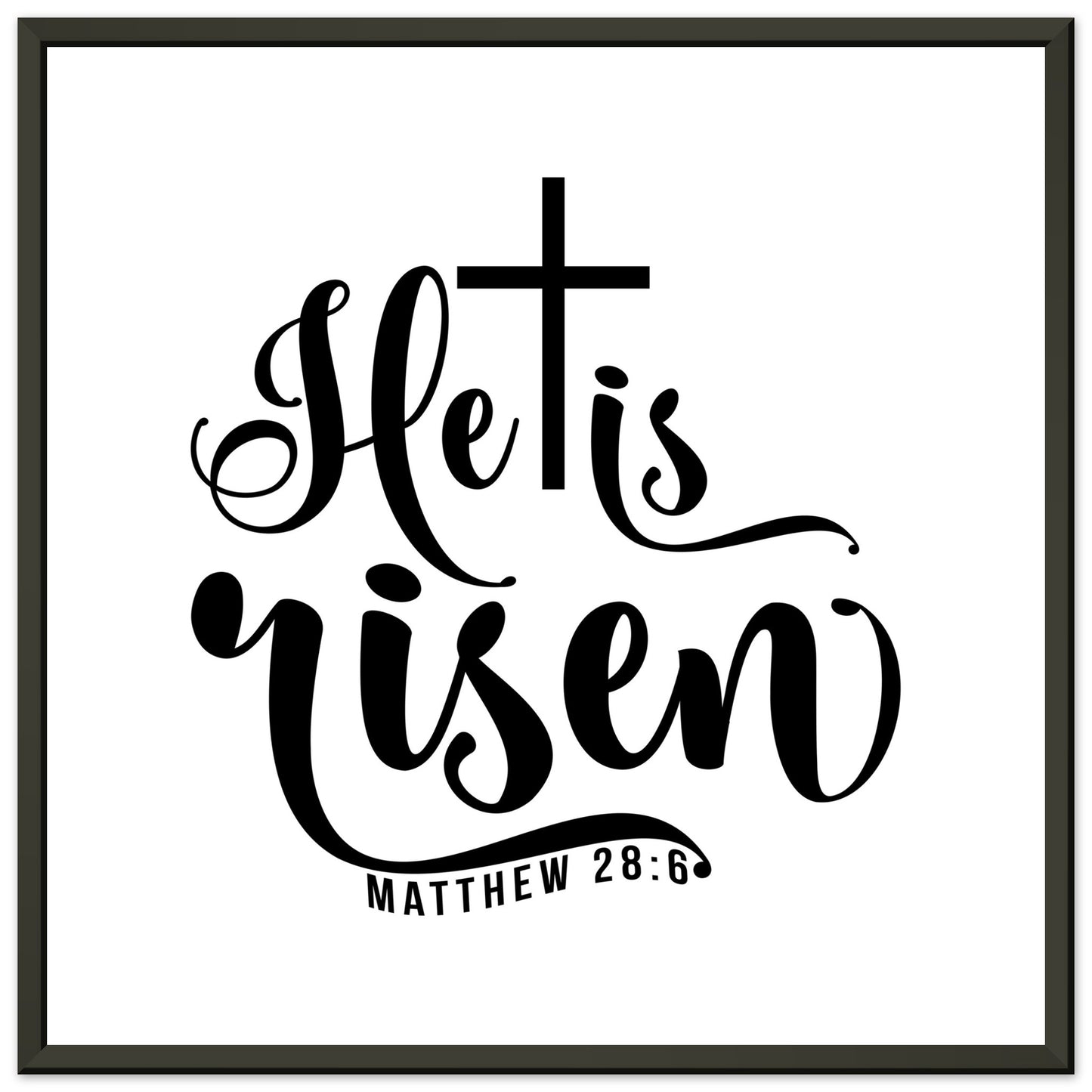 He is Risen (Matthew 20:6) - Premium Matte Paper Metal Framed Poster