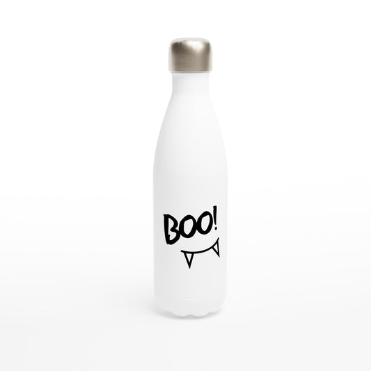 Boo! - White 17oz Stainless Steel Water Bottle