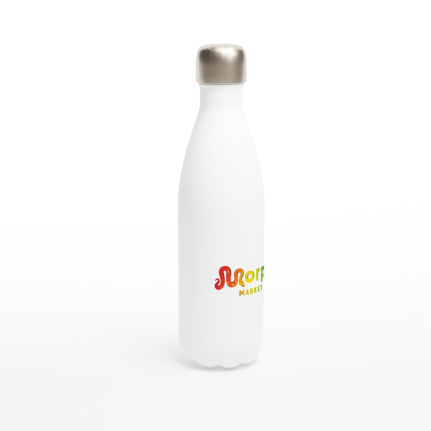 Morph Market (Rainbow Circles) - White 17oz Stainless Steel Water Bottle