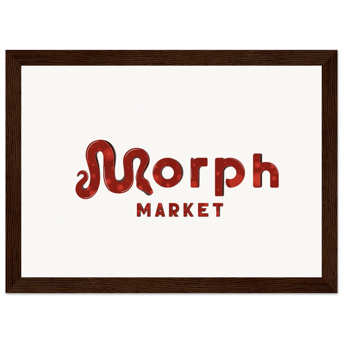 Morph Market (Red Circles) - Museum-Quality Matte Paper Wooden Framed Poster